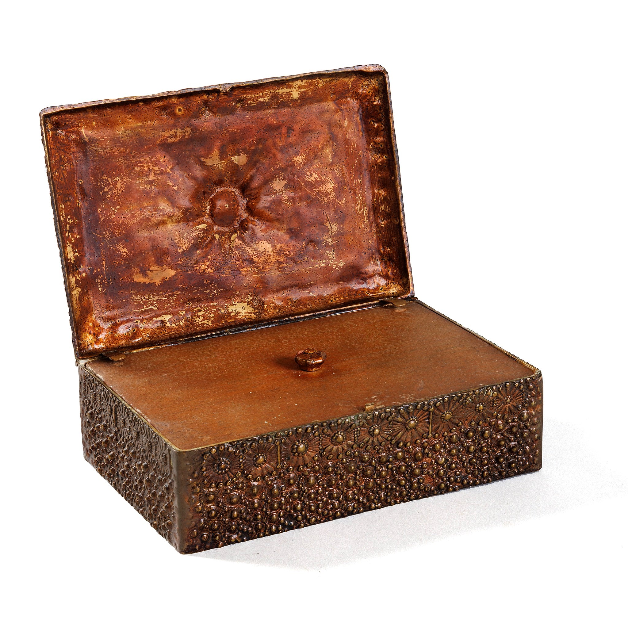 Tiffany Studios New York Lacquered Bronze Volcano Humidor - Premium Cigar Storage Box for Collectors & Luxury Home Decor