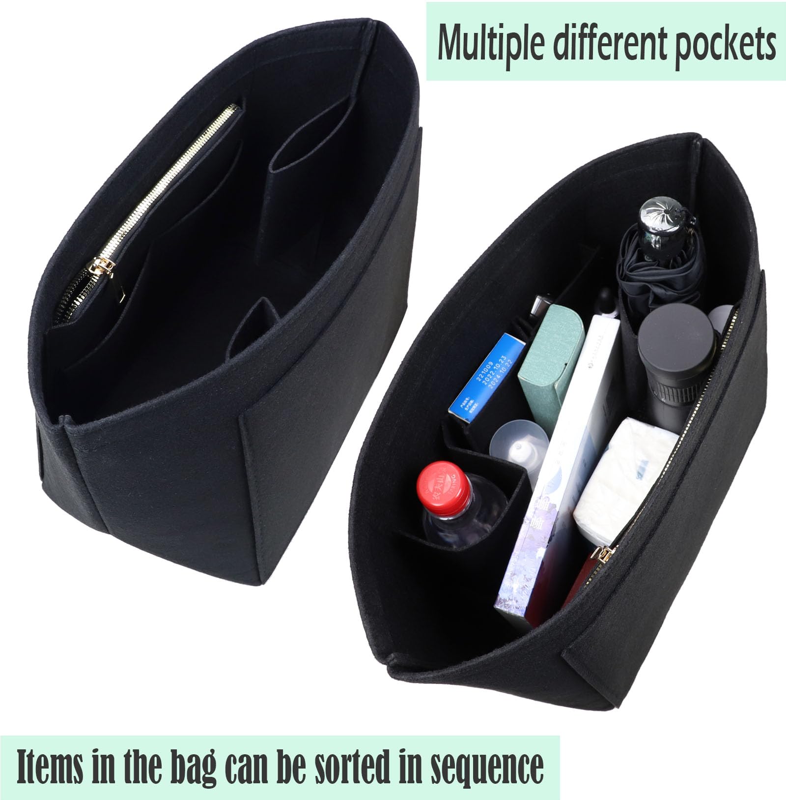 Premium Purse Organizer Insert for Longchamp Le Pliage Tote Bag - 1028 Black - Perfect for Travel, Work & Daily Use