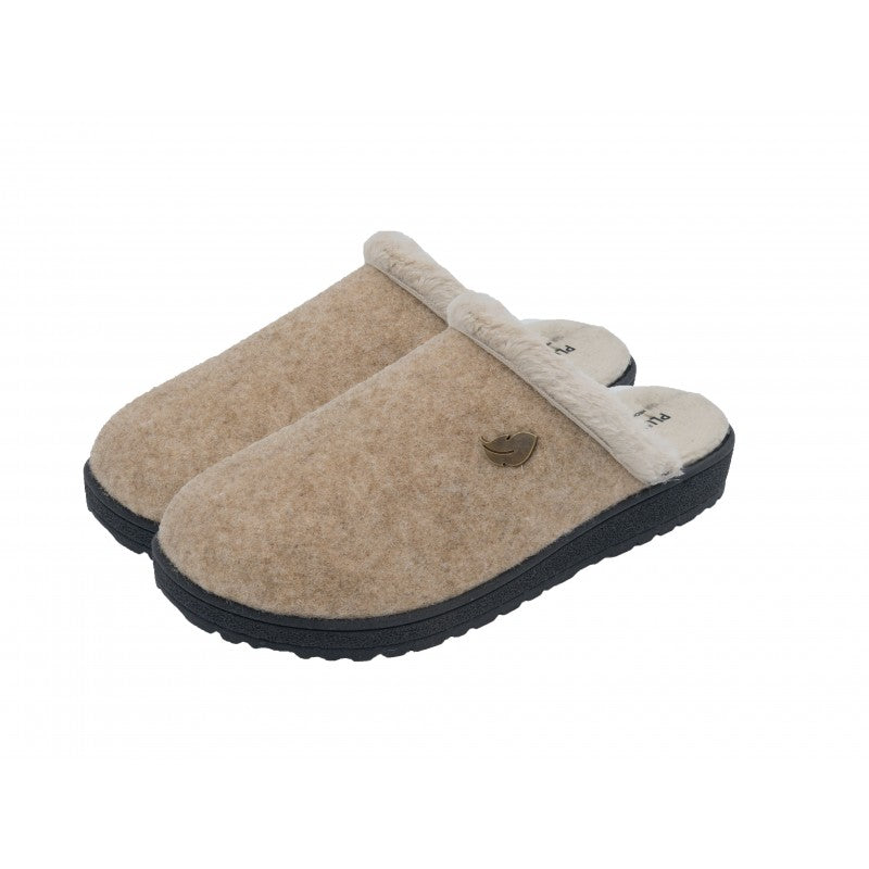 Plumaflex R8000 Beige Slip On Slippers for Women - Soft Memory Foam Indoor House Shoes with Non-Slip Sole | Comfortable for Home, Office & Travel