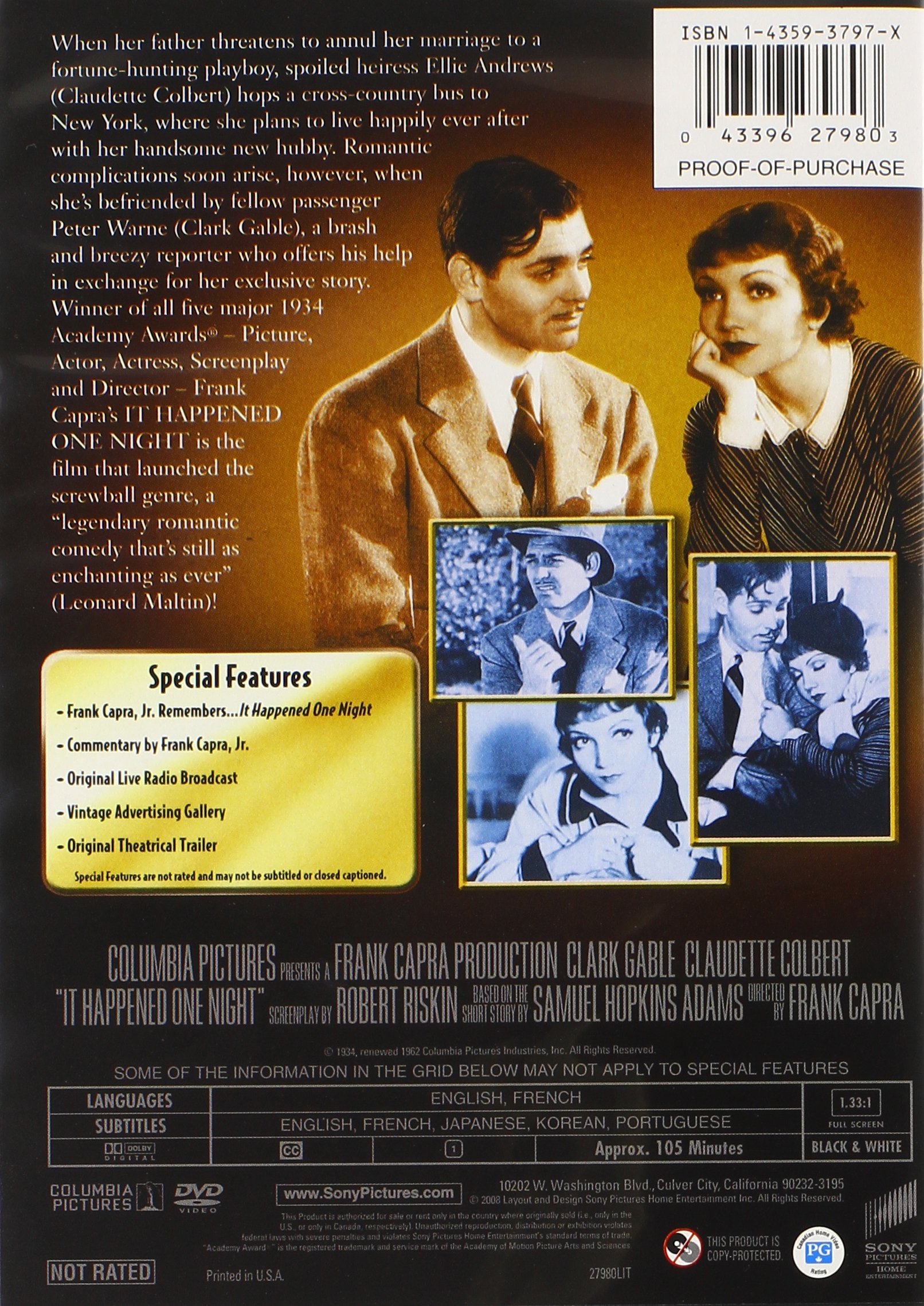 It Happened One Night - Classic Romantic Comedy DVD - Perfect for Movie Nights & Vintage Film Collections