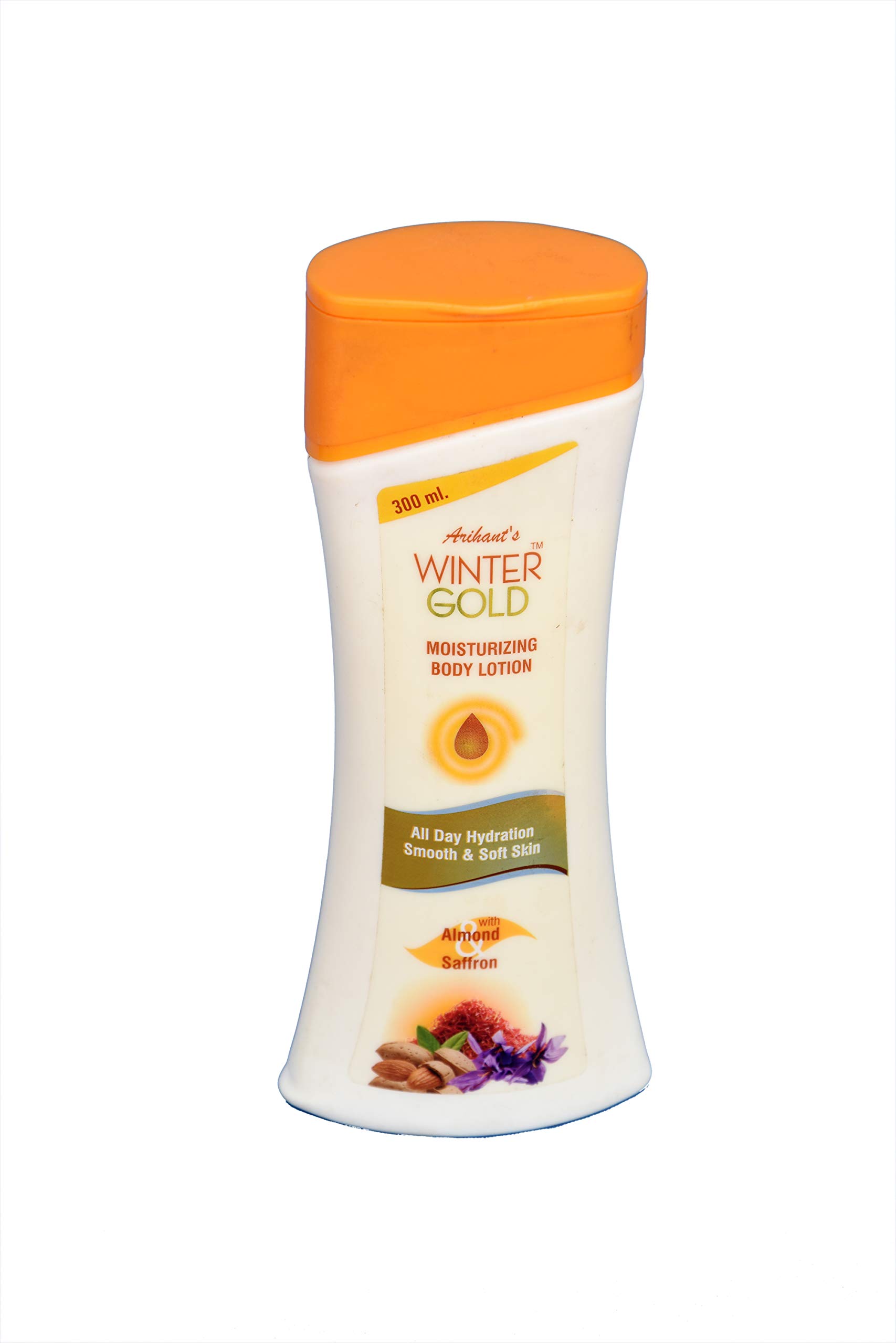 Arihant's Ayurvedic Herbal Winter Gold Moisturizing Body Lotion with Almond and Saffron - 300ml | Deep Hydration for Dry Skin | Perfect for Winter Care & Daily Nourishment