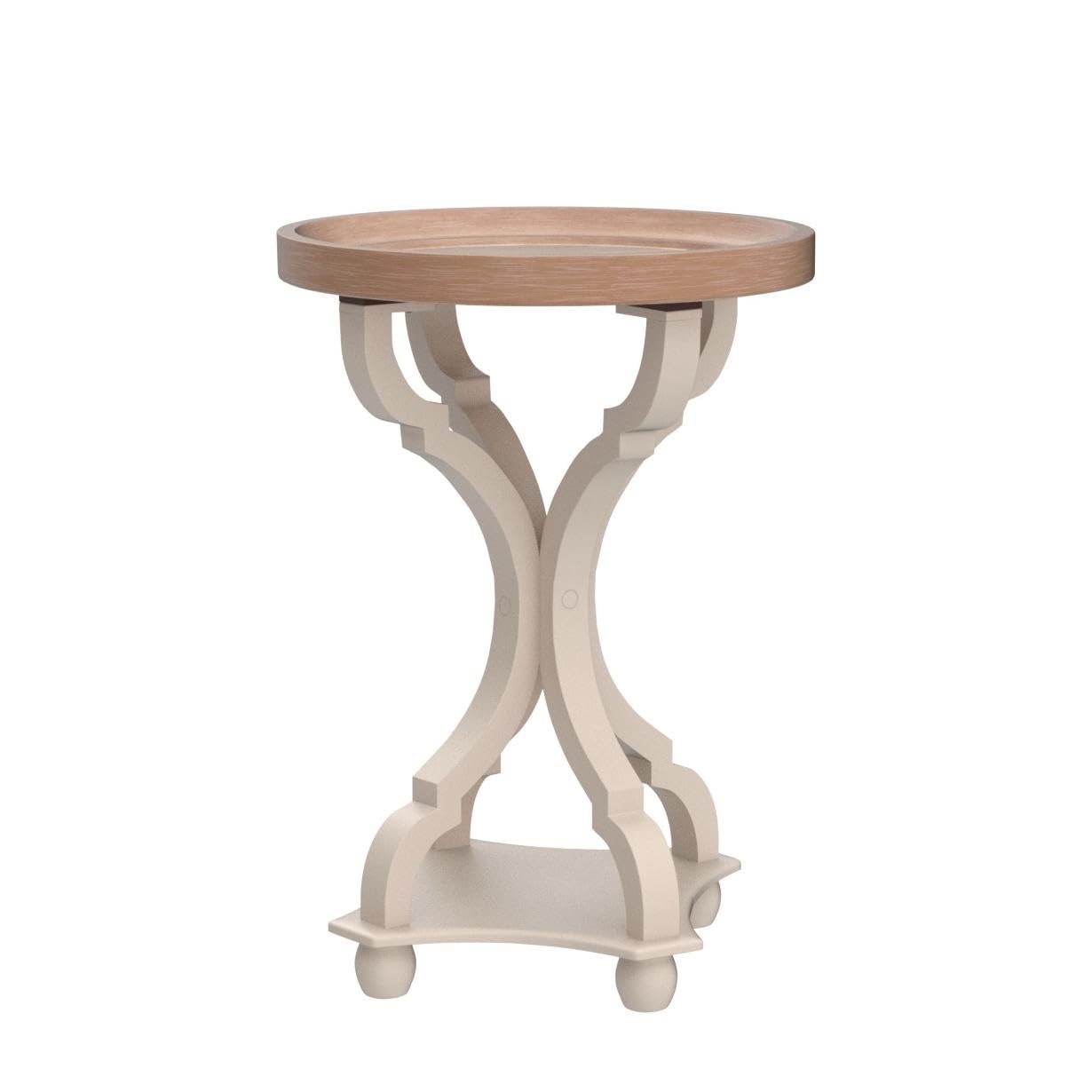 Rustic Farmhouse End Table with Tray Top - Handcrafted Wooden Accent Side Table for Living Room, Bedroom & Dining Room - Modern Nightstand with Concave Legs - Perfect for Coffee, Books & Decor