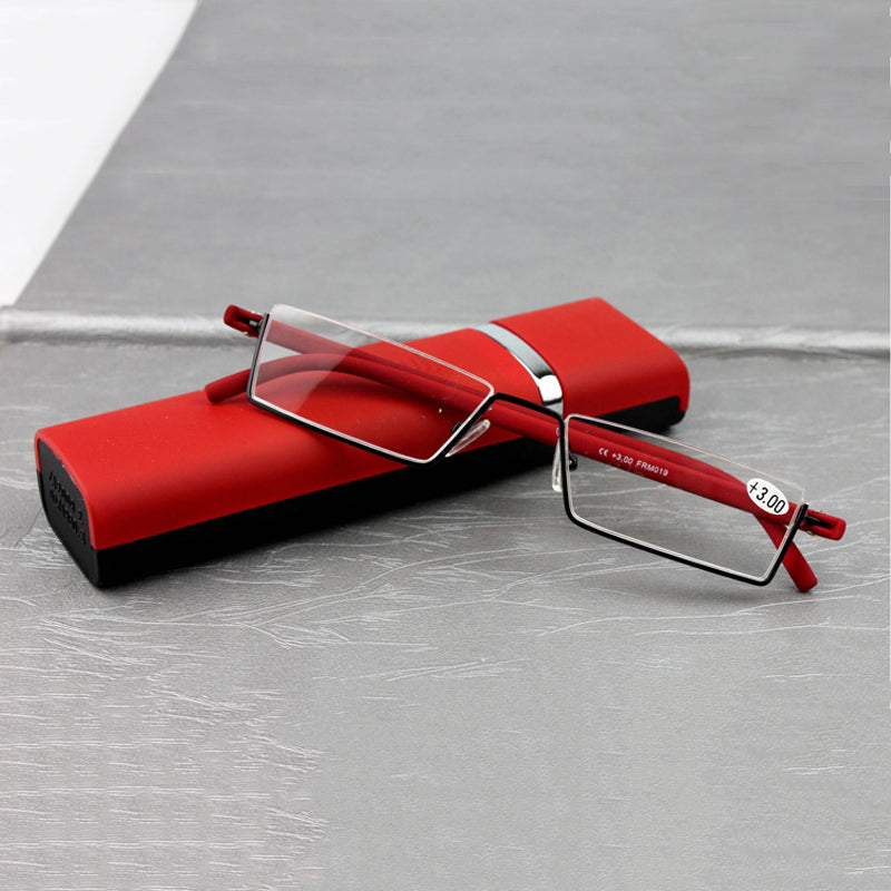 Ultralight TR90 Half Frame Semi Rimless Reading Glasses - Portable & Flexible for Men & Women - Perfect for Travel, Reading, and Computer Use