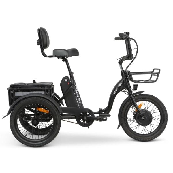 Go Bike TRIO Crossover Lightweight Foldable Electric Tricycle for Adults - 250W Motor, 20MPH, 30-50 Mile Range - Perfect for Commuting, Urban Travel & Senior Mobility