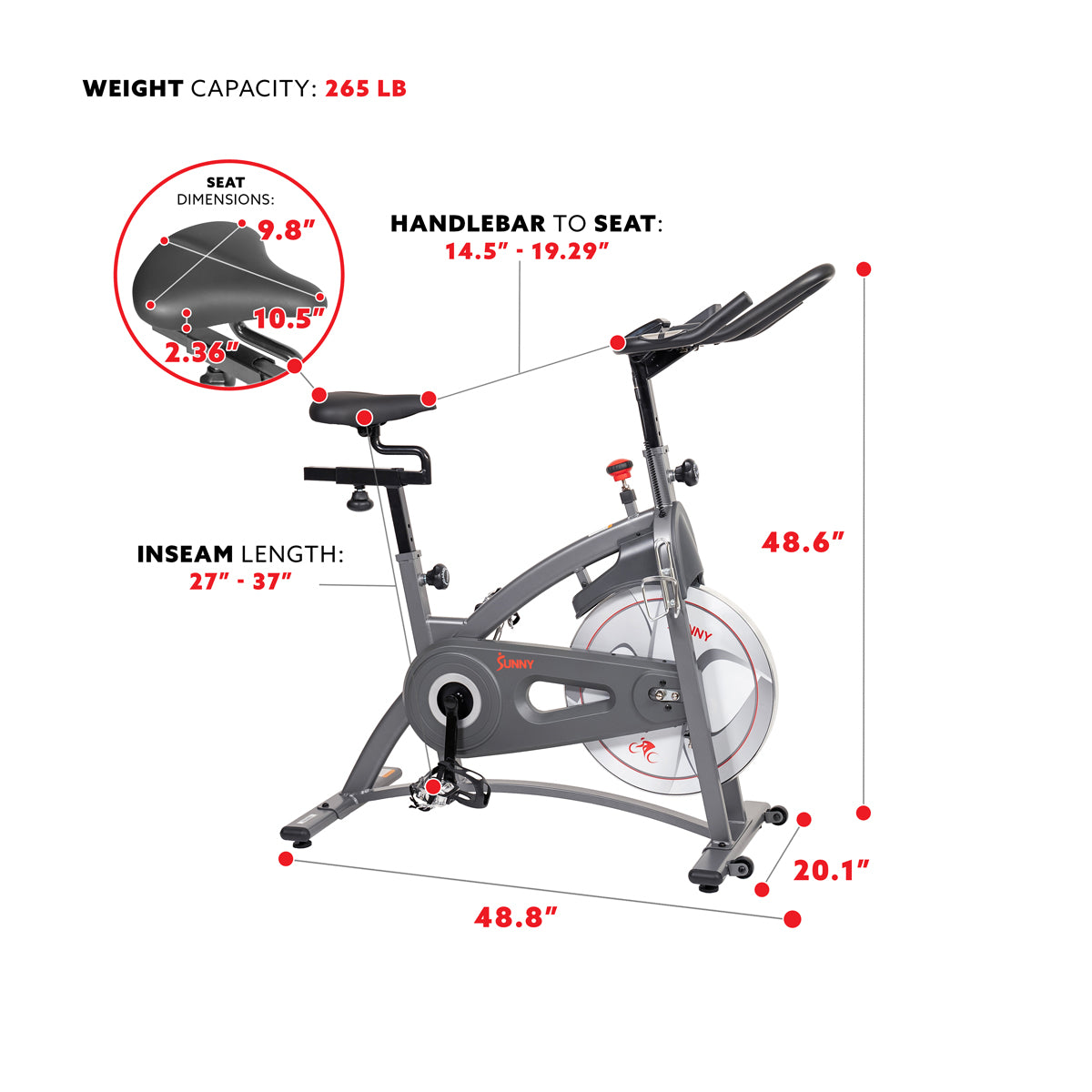 Premium Endurance Belt Drive Magnetic Indoor Exercise Bike - Quiet & Smooth Home Workout for Cardio, Weight Loss & Fitness Training