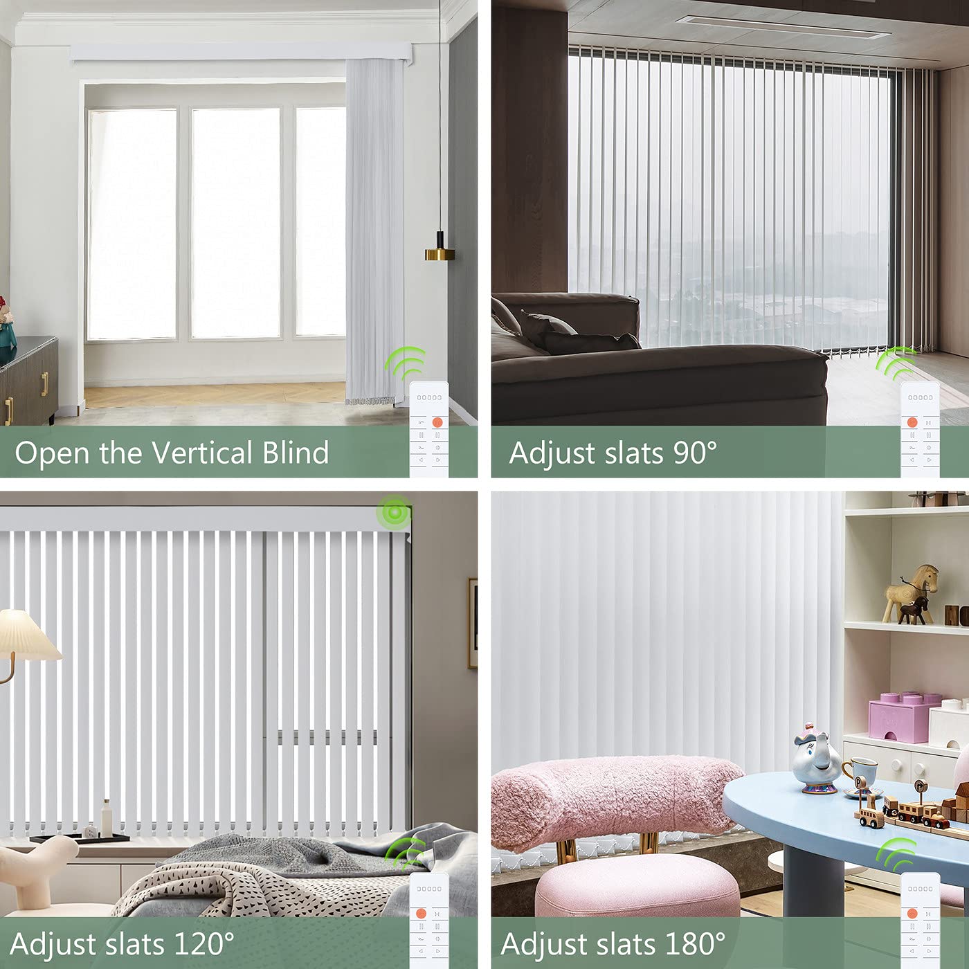 Yoolax Motorized Vertical Blinds for Sliding Glass Doors - Smart Blackout Window Shades Compatible with Alexa & Google Home - Custom Size White - Perfect for Patio Doors, Living Room & Bedroom Windows