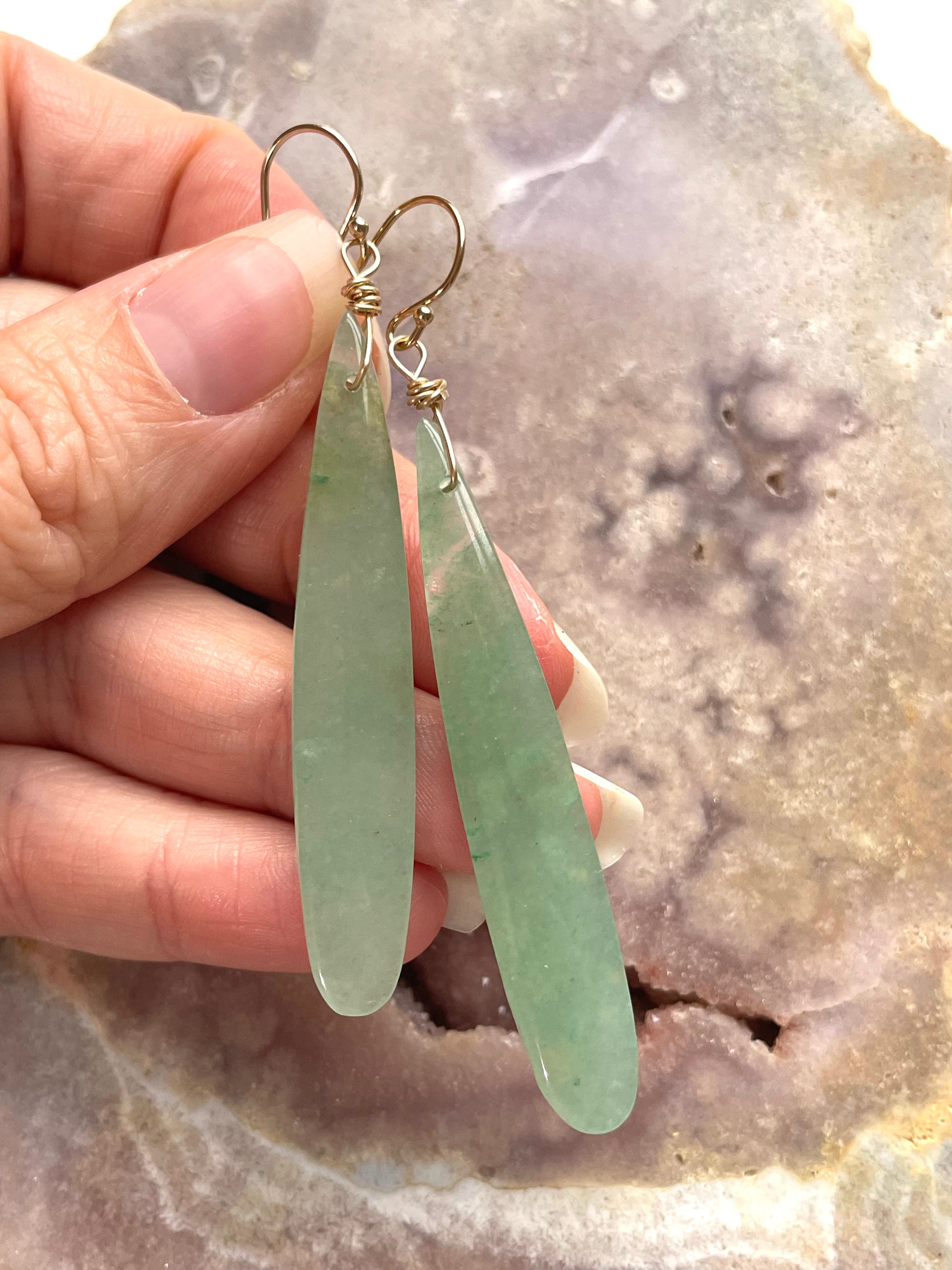 Green Aventurine Earrings for Women - Healing Crystal Jewelry, Dainty Stud or Dangle Earrings - Perfect for Meditation, Yoga & Spiritual Healing