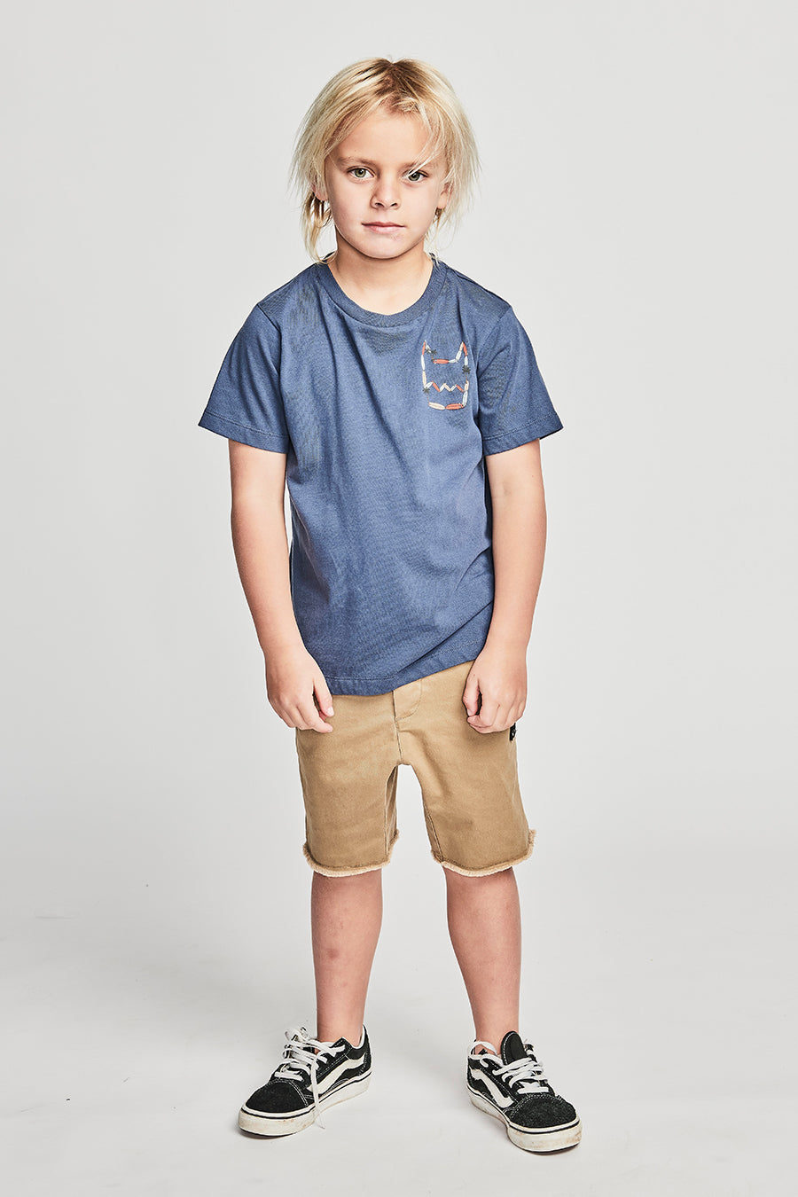 Boys' Munster Graphic T-Shirt - Dark Denim Blue Cotton Tee for Kids | Casual Wear, School Outfits & Everyday Play