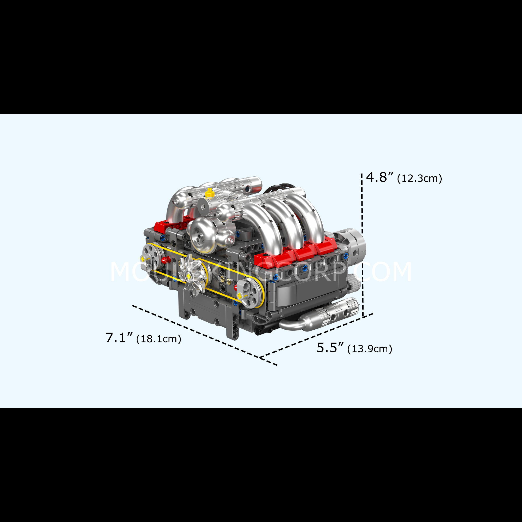 Mould King 10193 Flat 6 Engine Model Building Kit - 609 Pcs DIY Assembly Toy for Adults & Teens - Perfect for STEM Education, Car Enthusiasts & Home Decoration