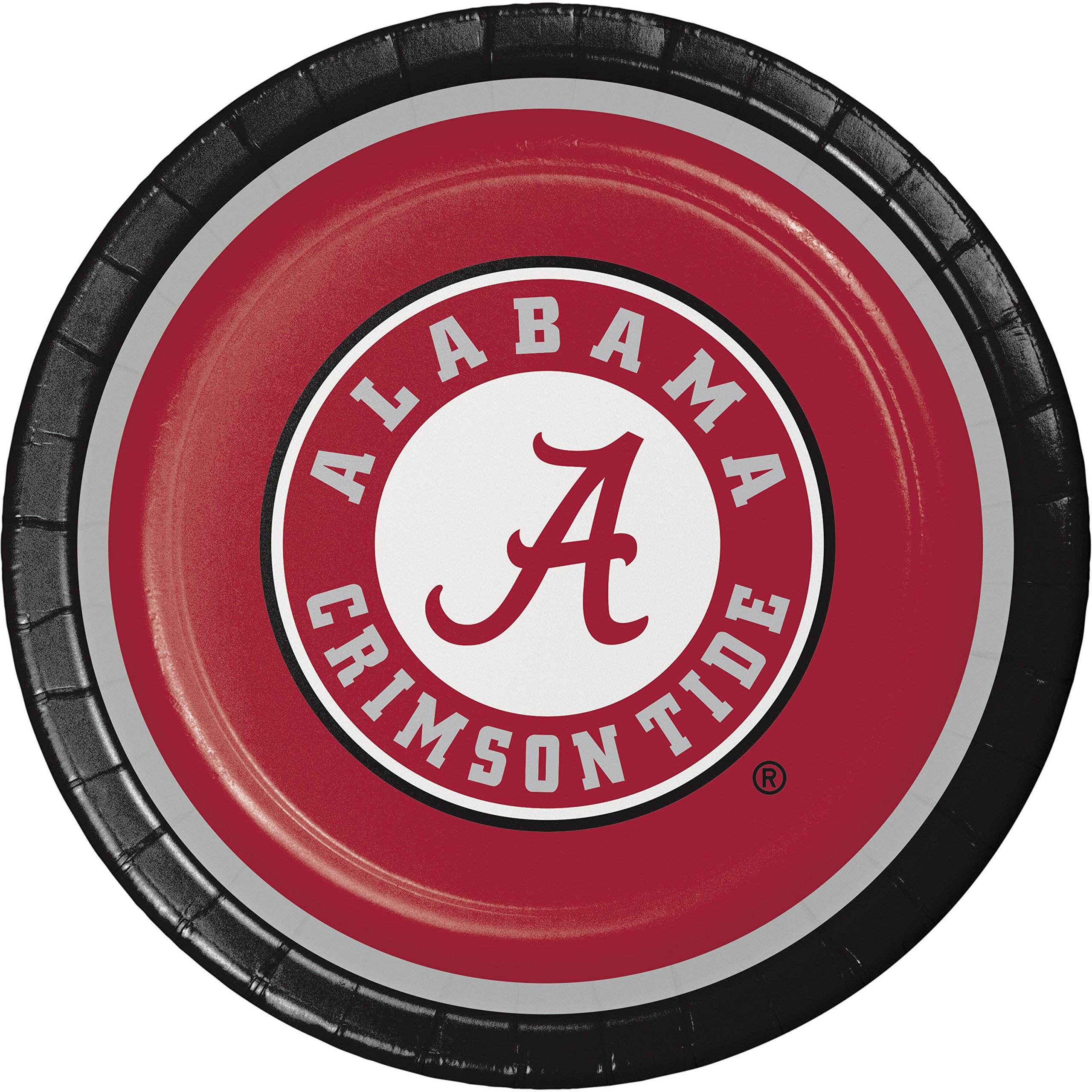 University of Alabama Crimson Tide 10-Inch Paper Plates, 24 Count - Bama Themed Party Supplies for Game Day, Tailgating & College Dorm Decor