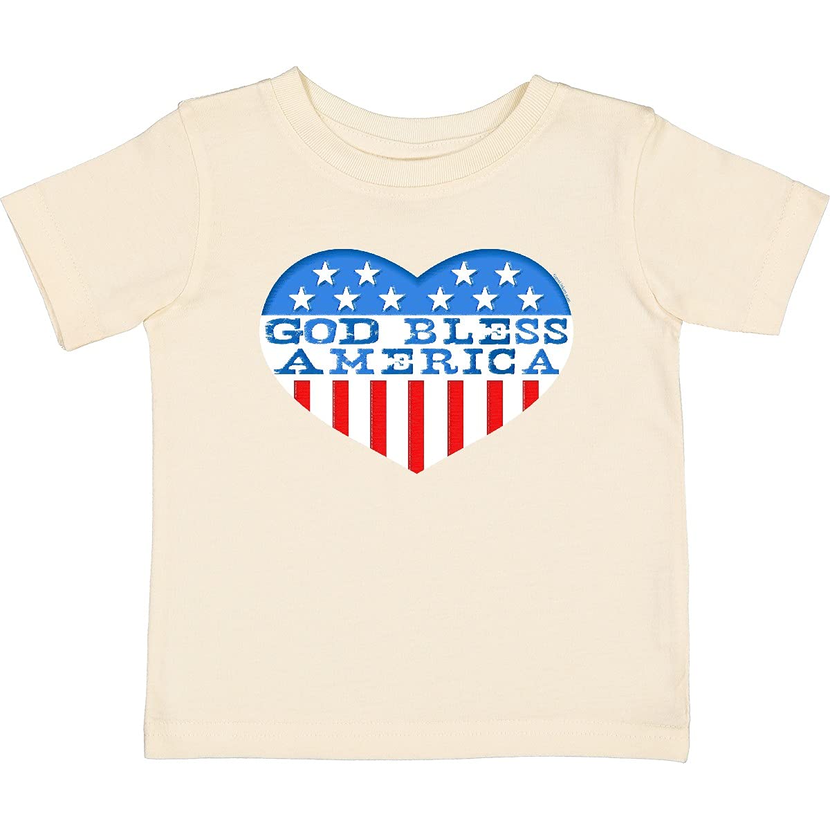 Inktastic God Bless America Heart Baby T-Shirt - Patriotic Cute Infant Onesie for 4th of July, Memorial Day & Independence Day Celebrations
