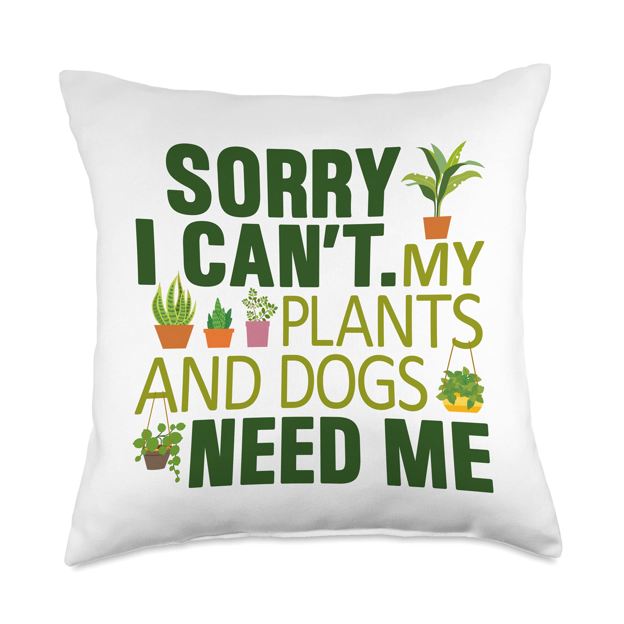Funny Gardening Throw Pillow for Plant & Dog Lovers - 18x18 Inch Multicolor Cushion - Perfect Gift for Gardeners, Pet Owners & Summer Home Decor
