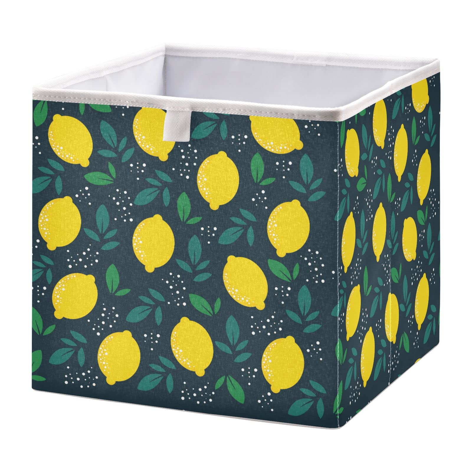 DOMIKING Foldable Fabric Storage Bin with Sturdy Handle - 11 Inch Linen Closet Organizer for Shelves, Bedroom, Bathroom | Perfect for Clothes, Toys & Home Organization