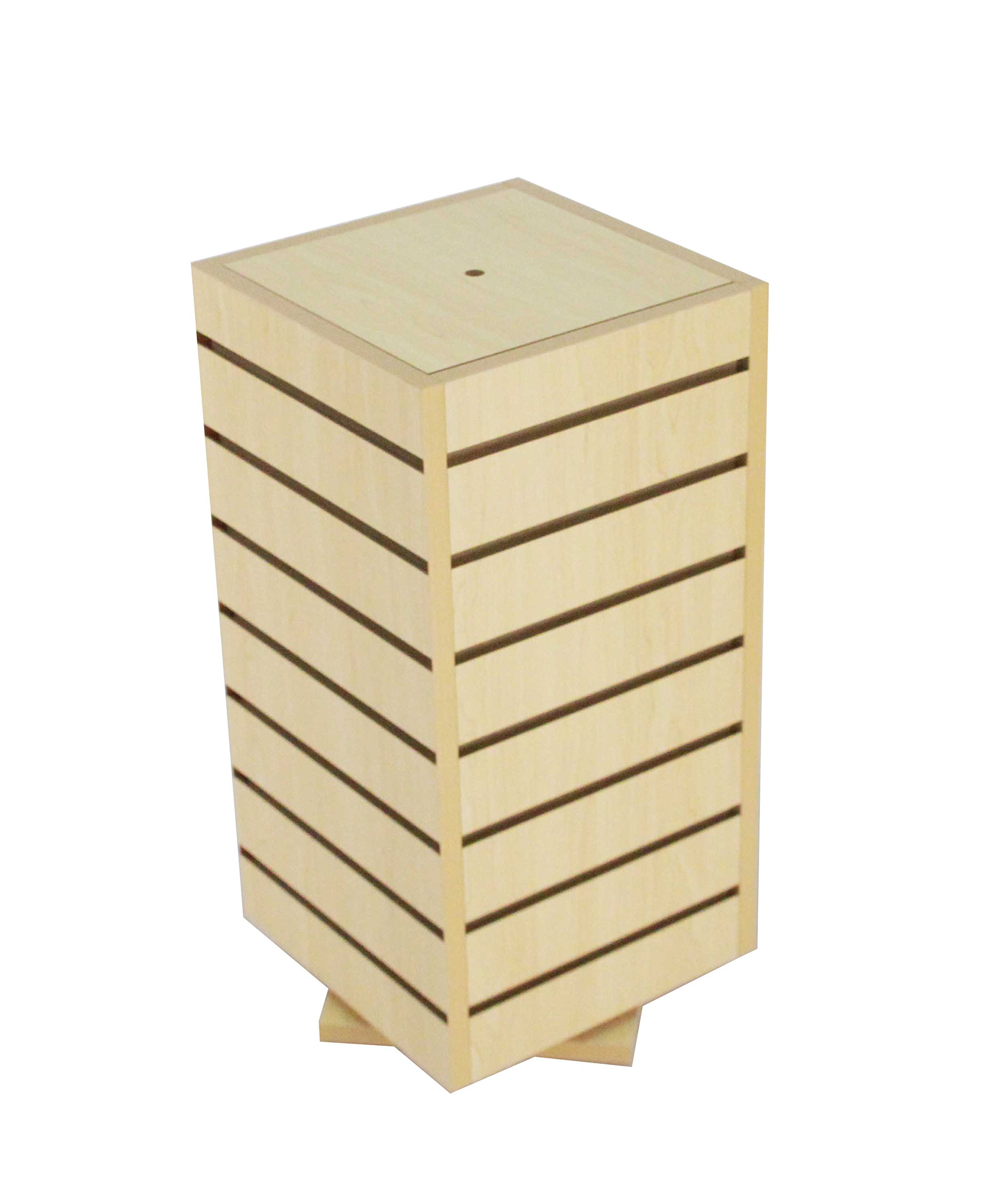 FixtureDisplays 4-Sided Slatwall Counter Spinner Display Rack - 360° Rotating Retail Merchandiser for Jewelry, Gifts, Cosmetics & Small Accessories - Perfect for Boutique, Mall Kiosk & Store Counter Display