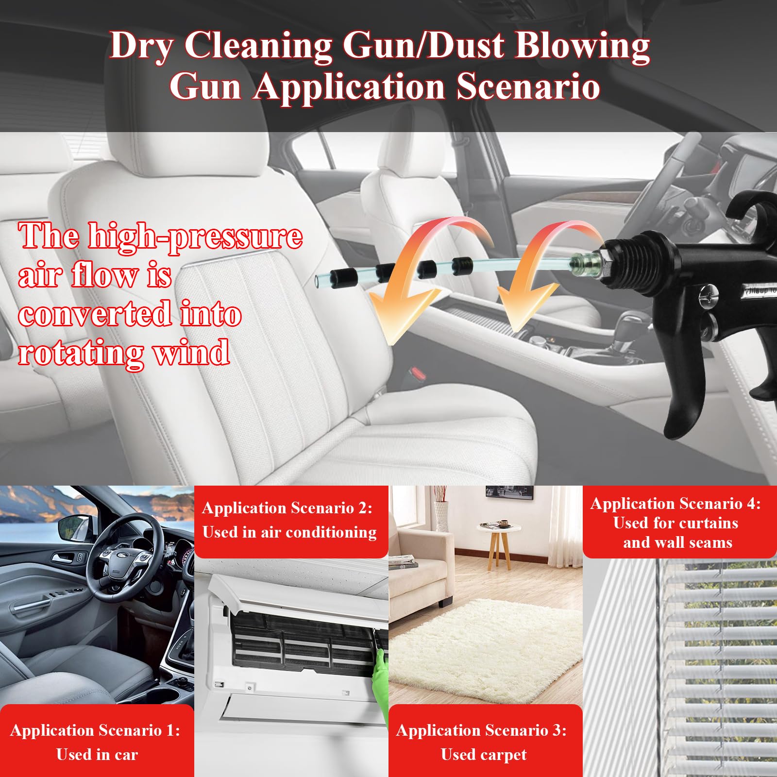 Tornado Air Cleaning Gun with Rubber Guard & Brass Adjustable Nozzle - Pneumatic Compressor Tool for Dust Removal, Car Detailing, Workshop Cleaning | Heavy-Duty Air Blow Gun for Automotive, Industrial & Home Use