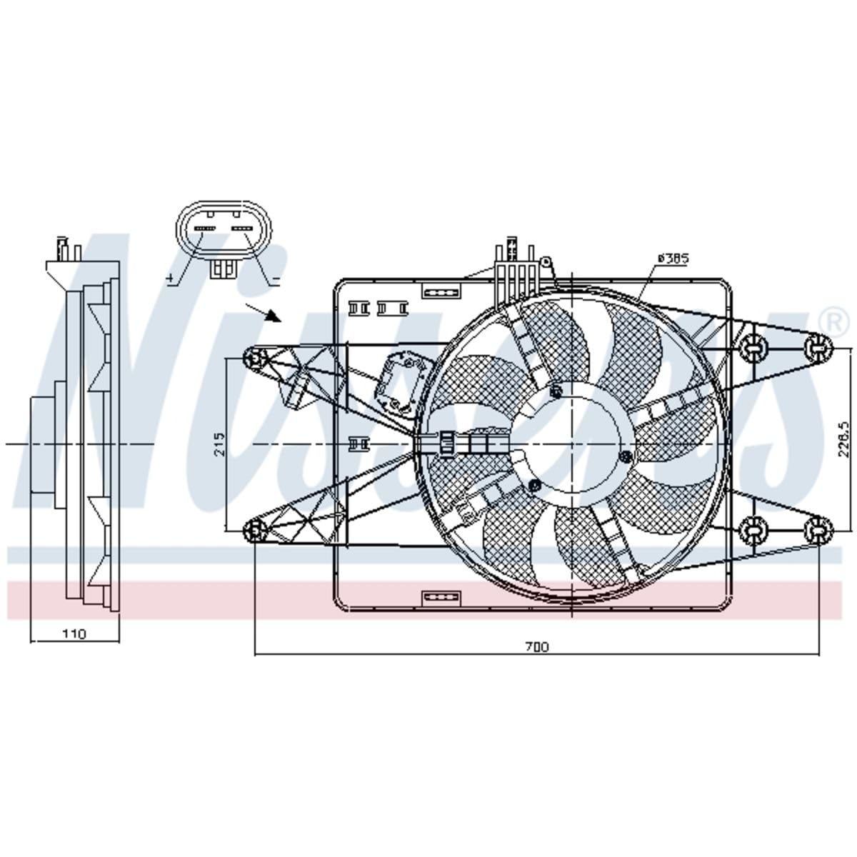 Nissens 85133 Radiator Cooling Fan - High Performance Replacement for Cars & Trucks - Perfect for Overheating Prevention & Engine Cooling in Summer