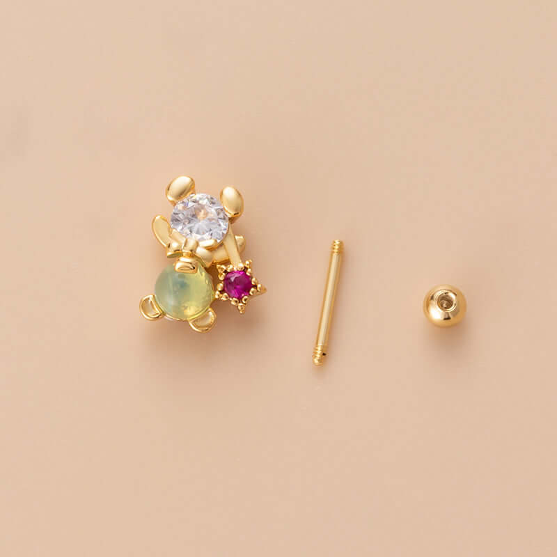 20G Helix Cute Animal Conch Stud Earrings for Cartilage Piercing - Perfect for Women & Teens - Trendy Jewelry for Everyday Wear & Special Occasions