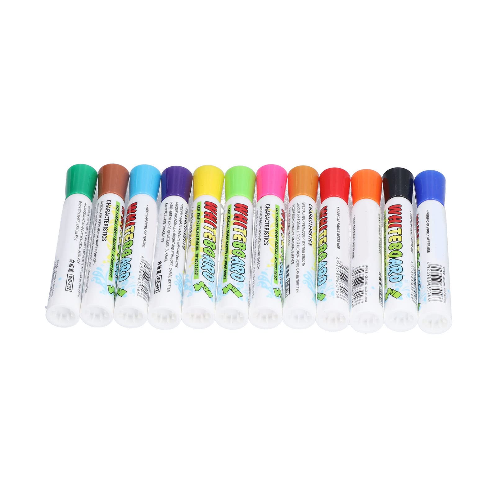 12-Pack Dry Erase Markers Set - Whiteboard Markers with Vibrant Colors, Low-Odor, Non-Toxic for Classroom, Office & Home Use - Perfect for Presentations, Teaching, Planning & Family Organization