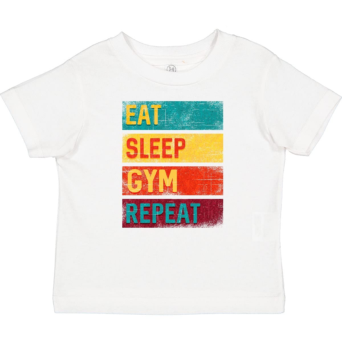 Fitness Eat Sleep Gym Repeat Baby T-Shirt | Cute Workout Motivational Onesie for Toddlers | Perfect for Gym Enthusiasts & New Parents