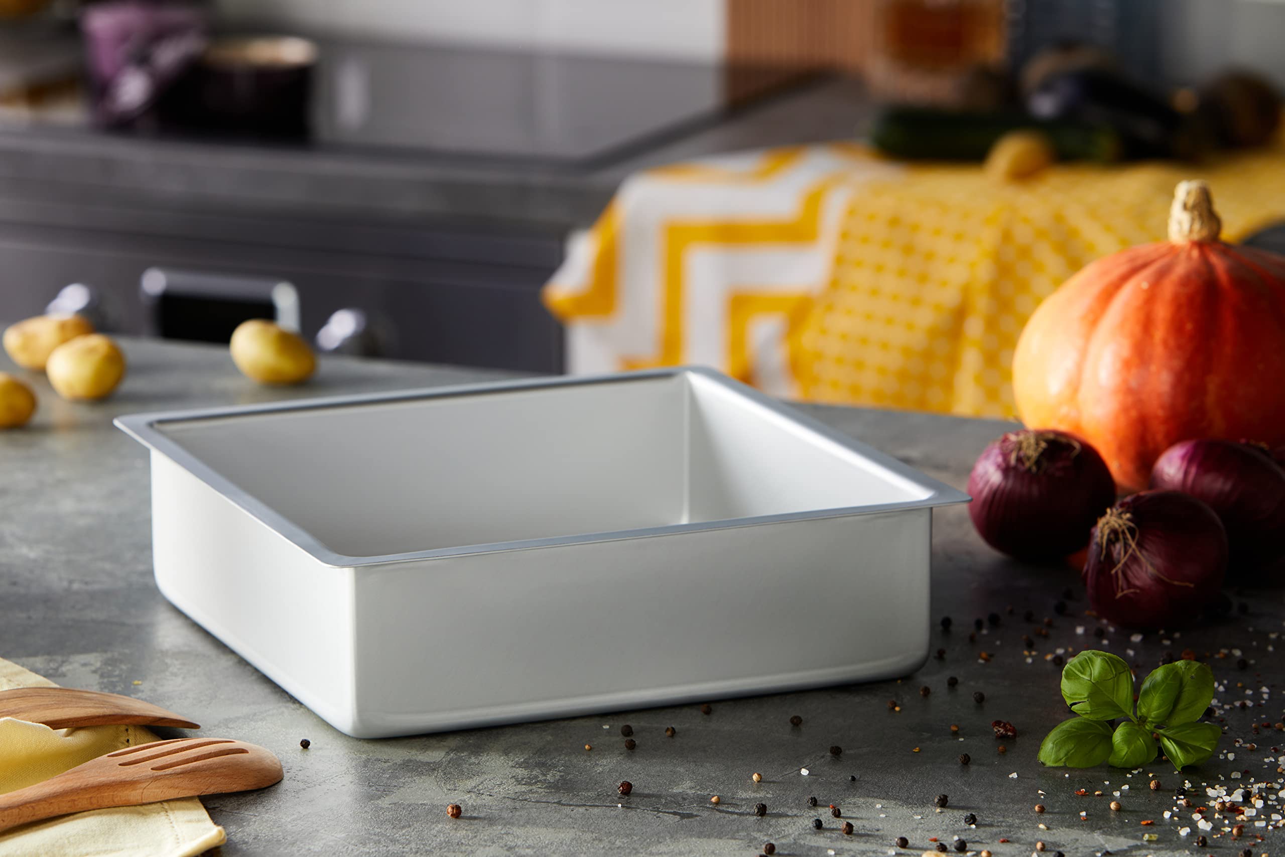 PME Professional 10x3 Inch Aluminum Square Baking Pan for Cakes, Brownies & Bars - Perfect for Home Bakers & Commercial Kitchens