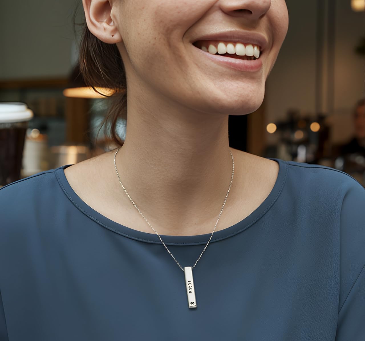 Joyfulle Zina Teacher Necklace - Inspirational Jewelry Gift for Educators