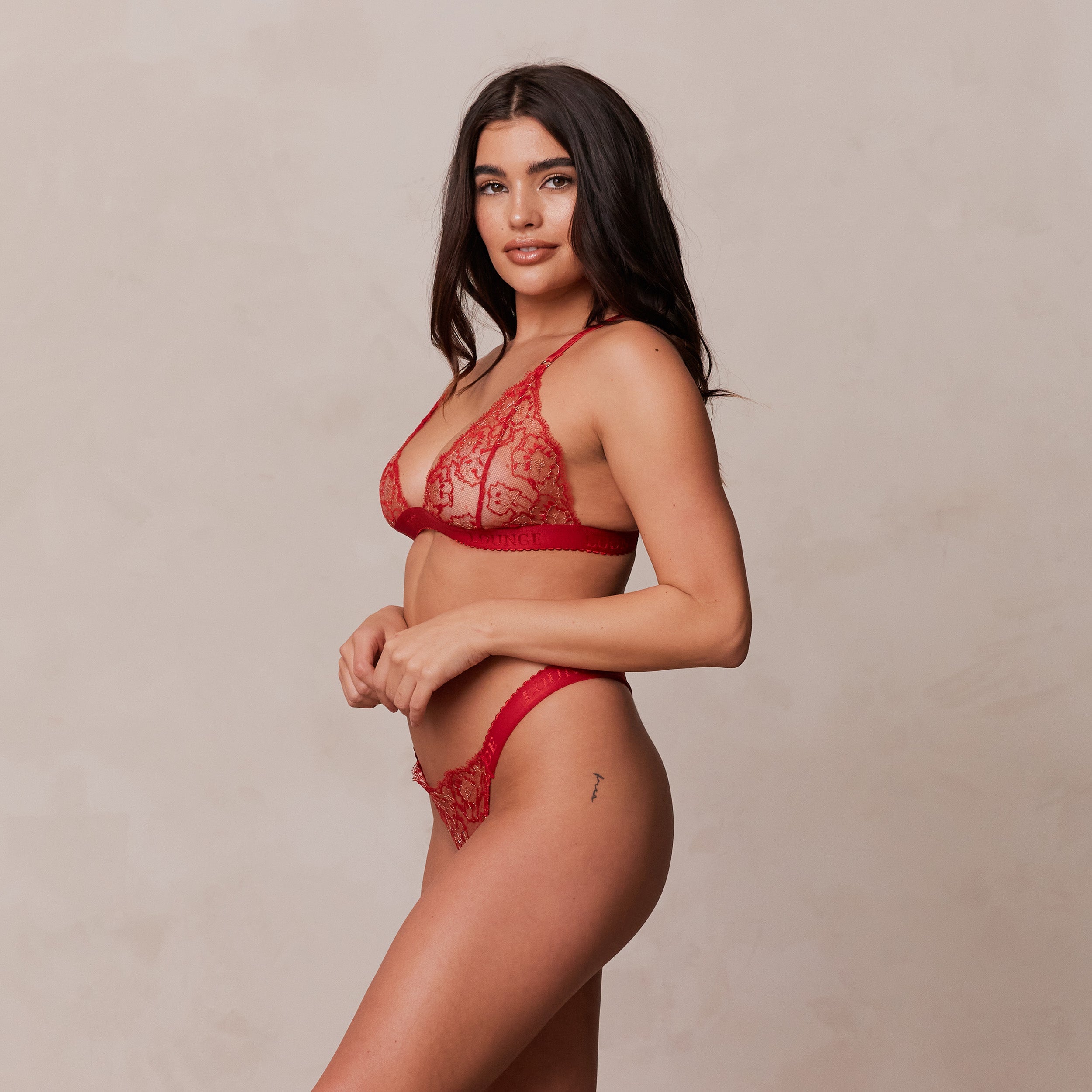 Embroidered Triangle Bra - Comfortable Lace Bralette for Women, Maroon - Perfect for Yoga, Lounge & Everyday Wear