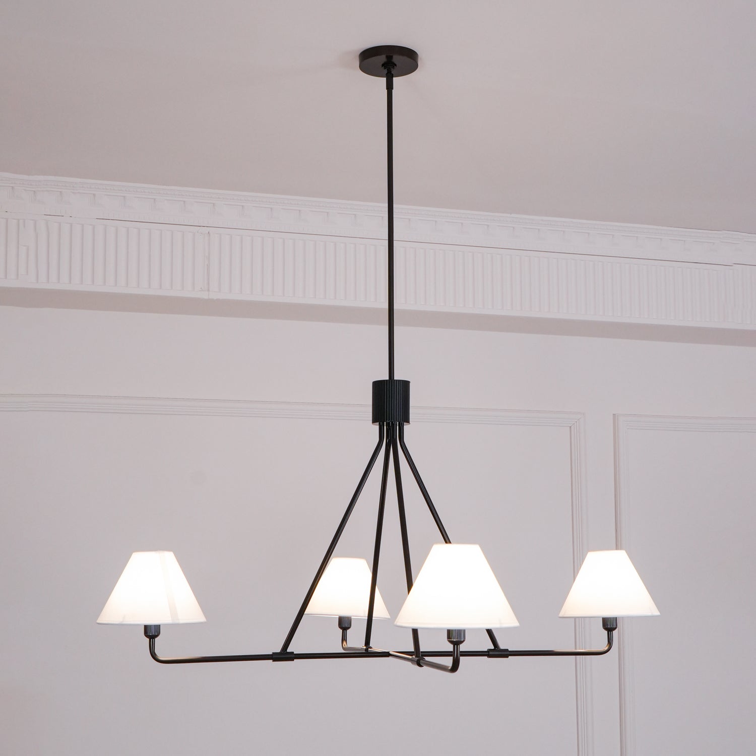 Stylish Axis Chandelier - Modern Crystal Ceiling Light Fixture for Dining Room, Bedroom & Living Room Decor