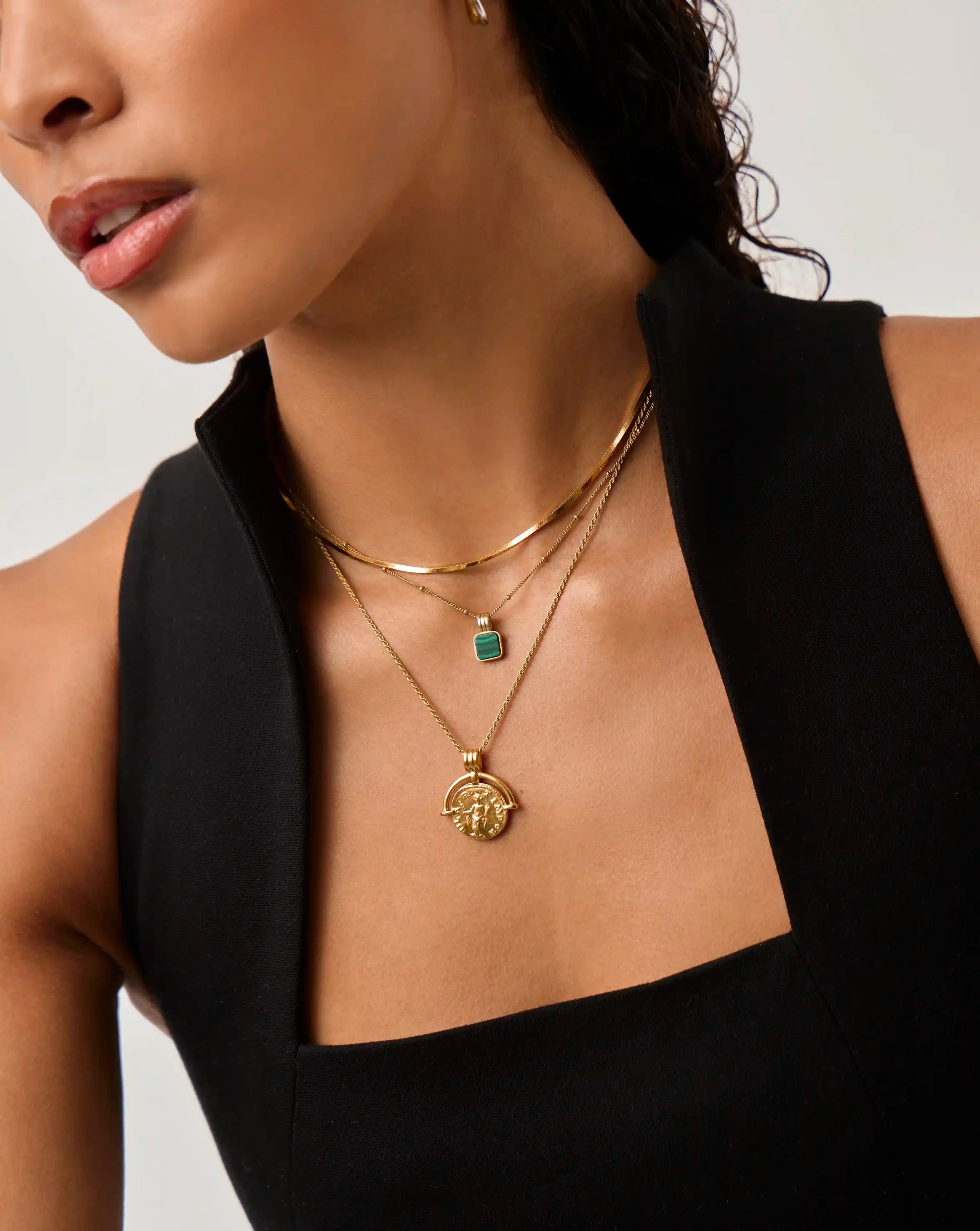 Lucy Williams 18K Gold Plated Necklace Set for Women - Elegant Layering Jewelry for Everyday Wear, Parties & Special Occasions
