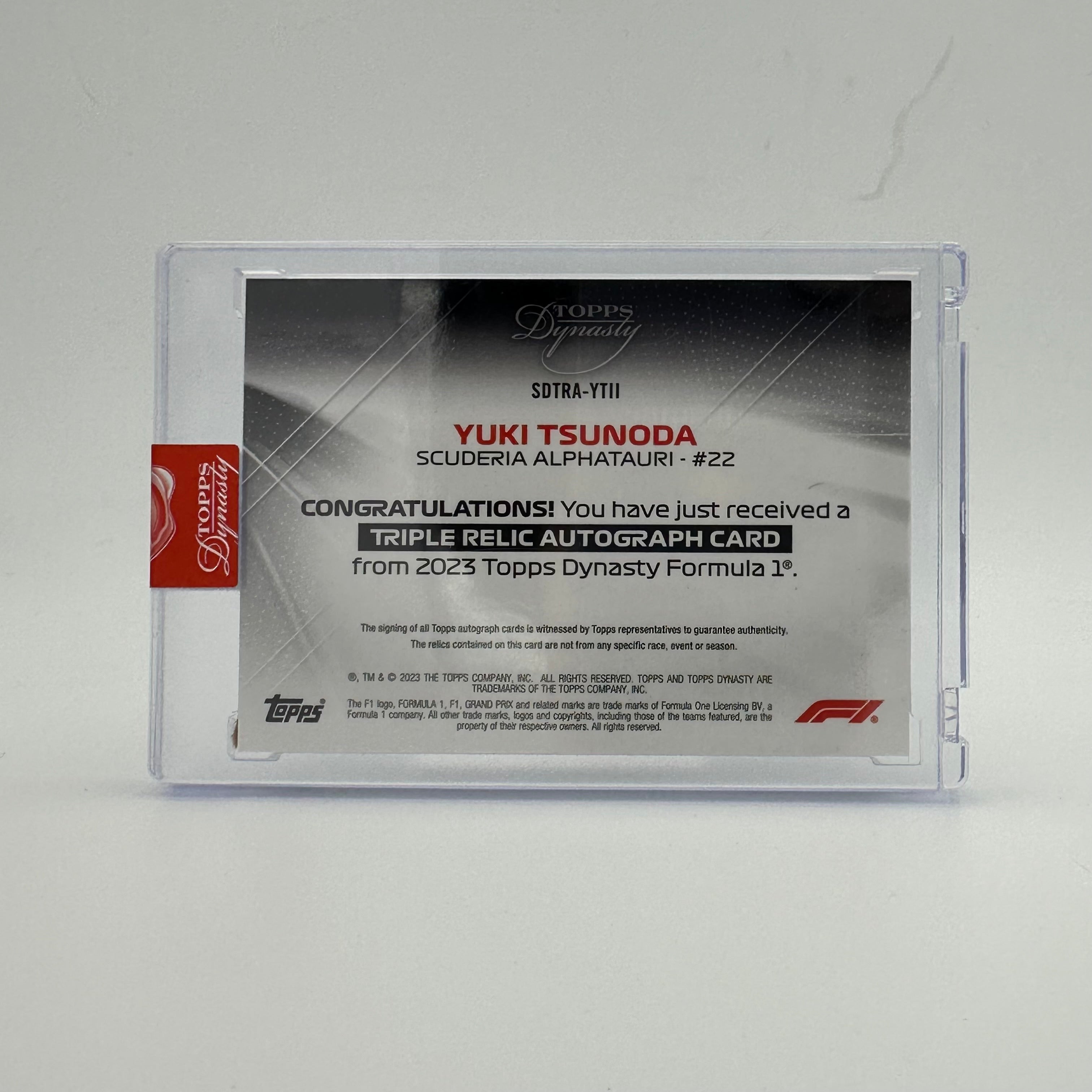 2023 Topps Dynasty Triple Relic Card #SDTRA YTII - Yuki Tsunoda 06/10 Silver - Limited Edition Baseball Memorabilia for Collectors & Sports Fans
