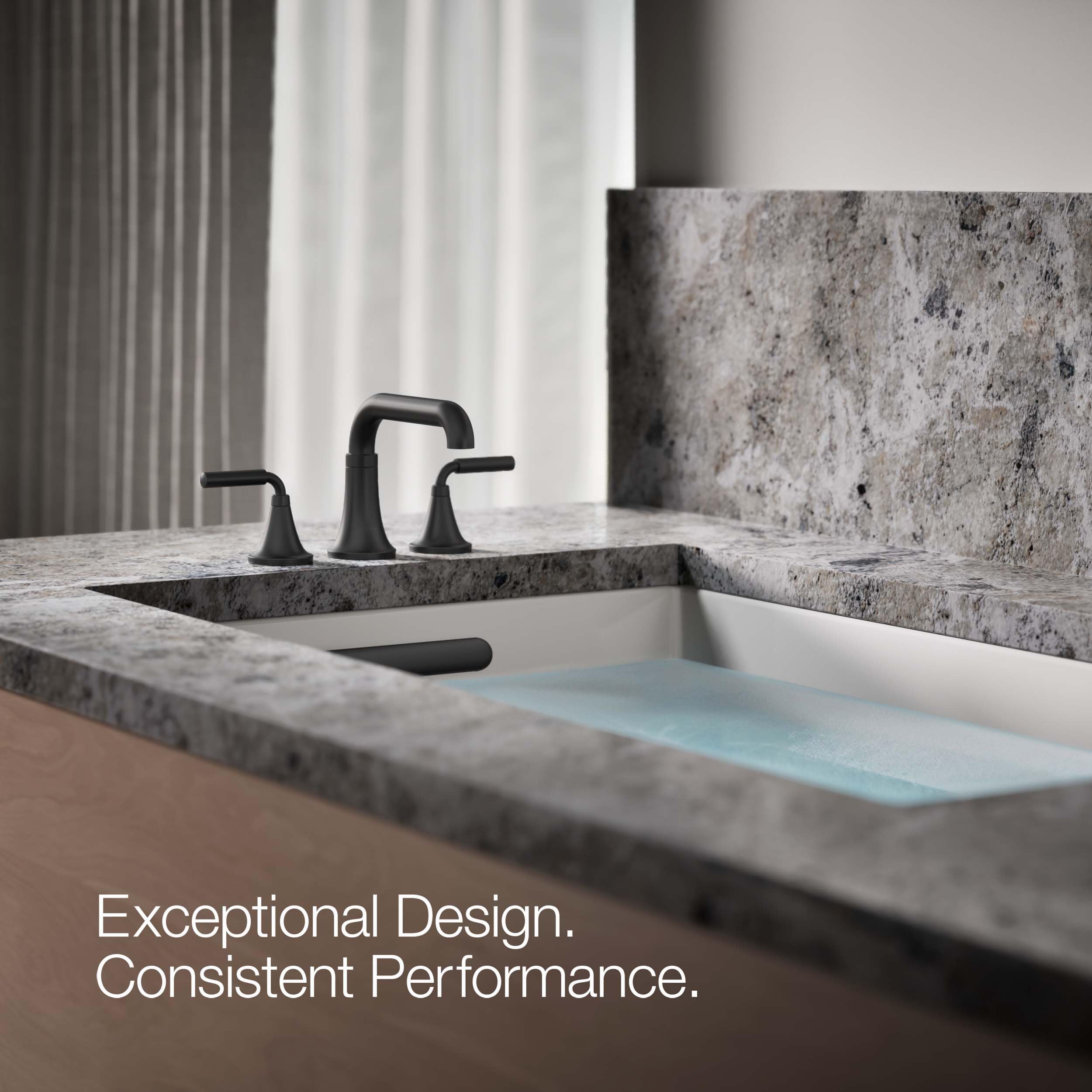 KOHLER TONE® Deck Mount Bathroom Faucet - Modern Single Hole Bath Sink Faucet for Bathroom Vanity, Perfect for Home Renovation & Spa Style Decor