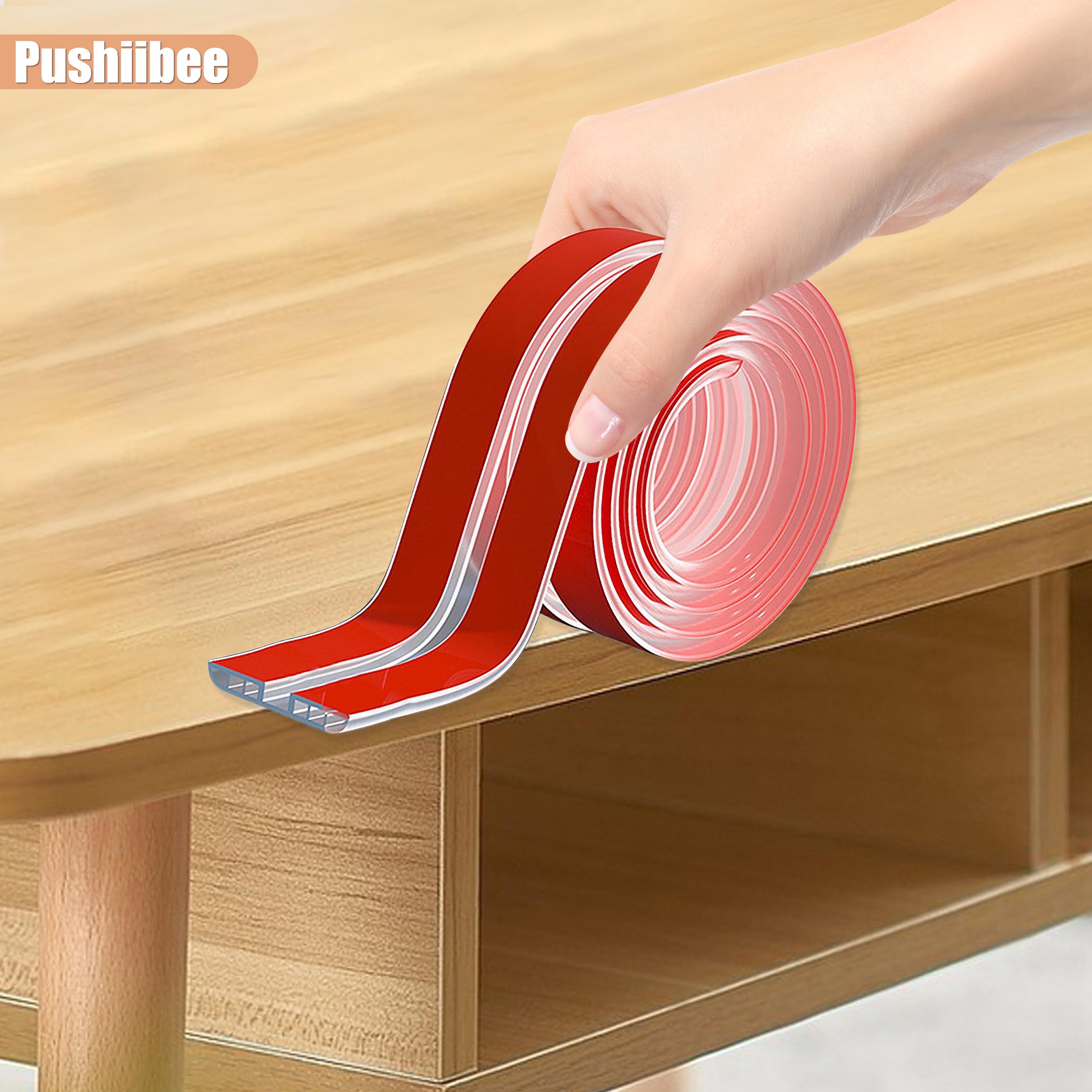 Pushiibee 6.6 Ft Clear Silicone Edge Protectors for Furniture - Corner Guards for Tables, Drawers & Walls | Baby Proofing & Home Safety Protection
