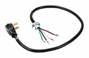 Amana PT400L Dryer Power Cord - 4 Prong 30 Amp 250 Volt Heavy Duty Black Replacement Cord for Electric Dryers - Perfect for Home Laundry Rooms and Appliance Repair