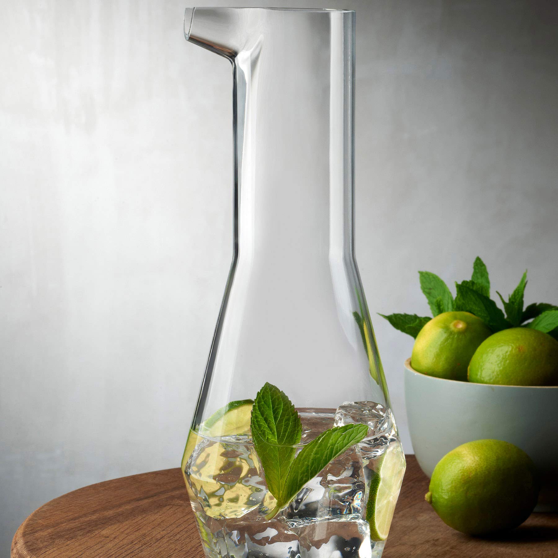 NUDE Lead-Free Crystal Glass Beak Water Carafe & Wine Decanter - Clear, Elegant Design for Dining, Entertaining & Home Bar Use