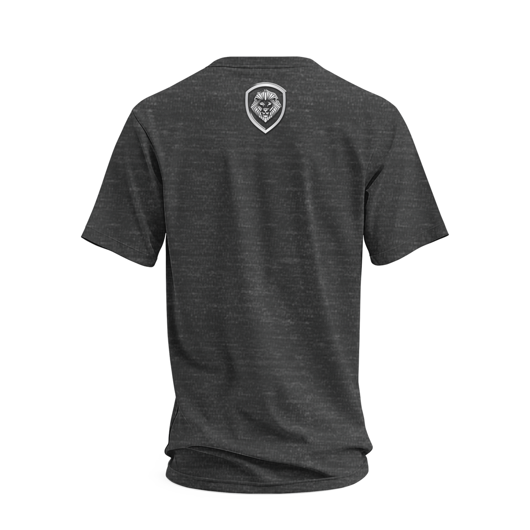 Future Looks Bright Grey & Silver Raised Embossed Print Performance Short Sleeve T-Shirt | Athletic Workout & Casual Wear