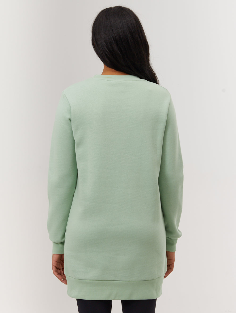 Urlenne Collegiate Logo Crew Neck Sweatshirt Dress for Women - Cozy Oversized Pullover Sweater Dress for Campus, Lounge & Casual Outings