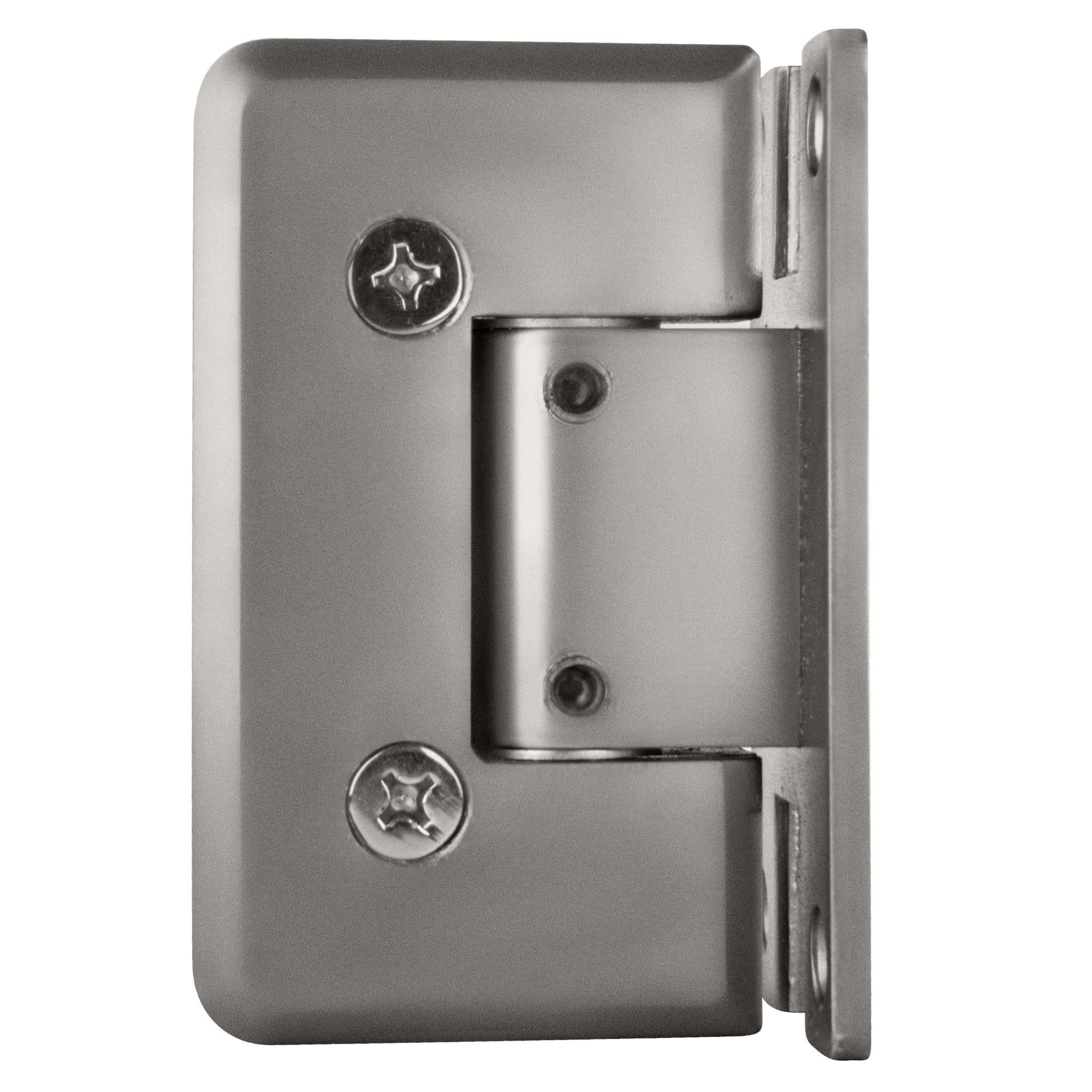 CRL Satin Chrome 337 Series Adjustable Wall Mount Full Back Plate Hinge - Heavy Duty Cabinet Door Hinge for Kitchen, Bathroom & Furniture Installation