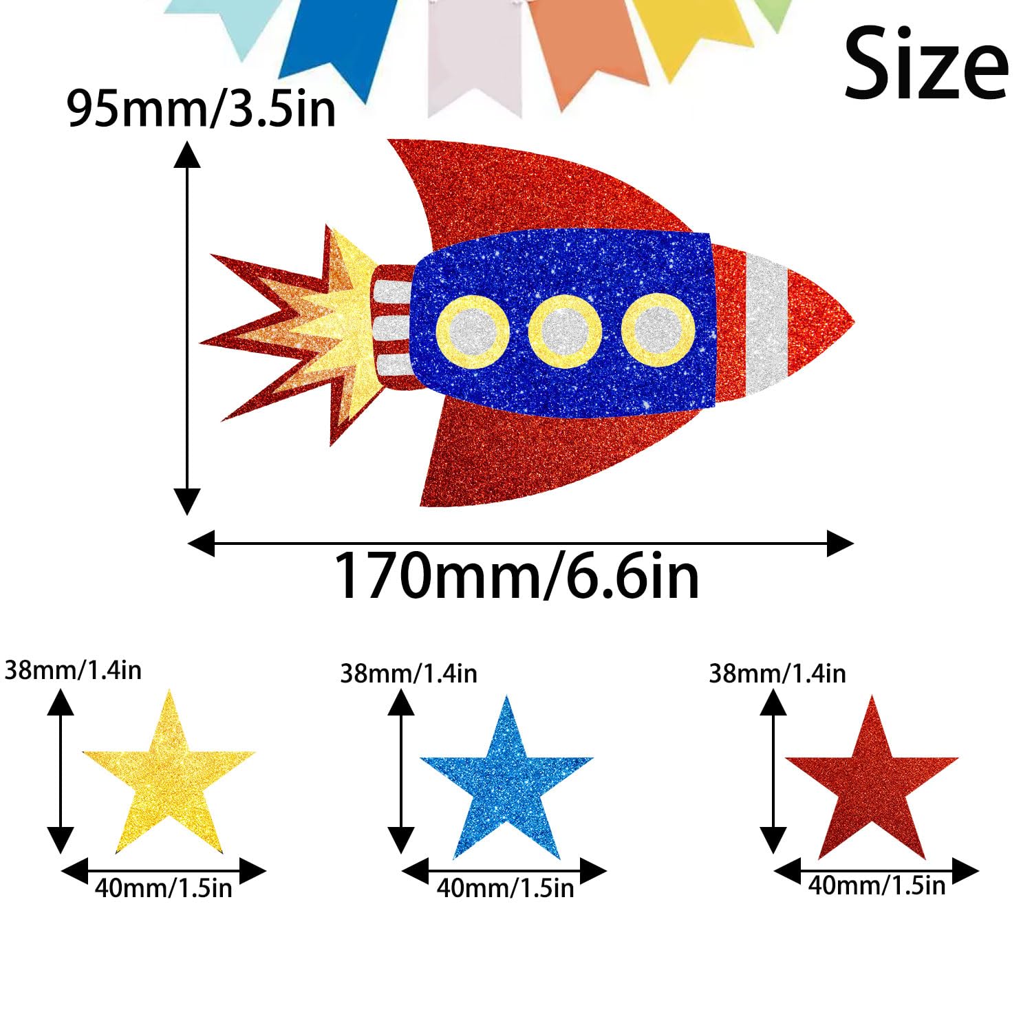 Space Rocket Cake Topper for Birthday Party Decorations - Astronaut & Spaceship Theme - Outer Space Party Supplies - Perfect for Kids Birthday, Baby Shower & Space-Themed Celebrations