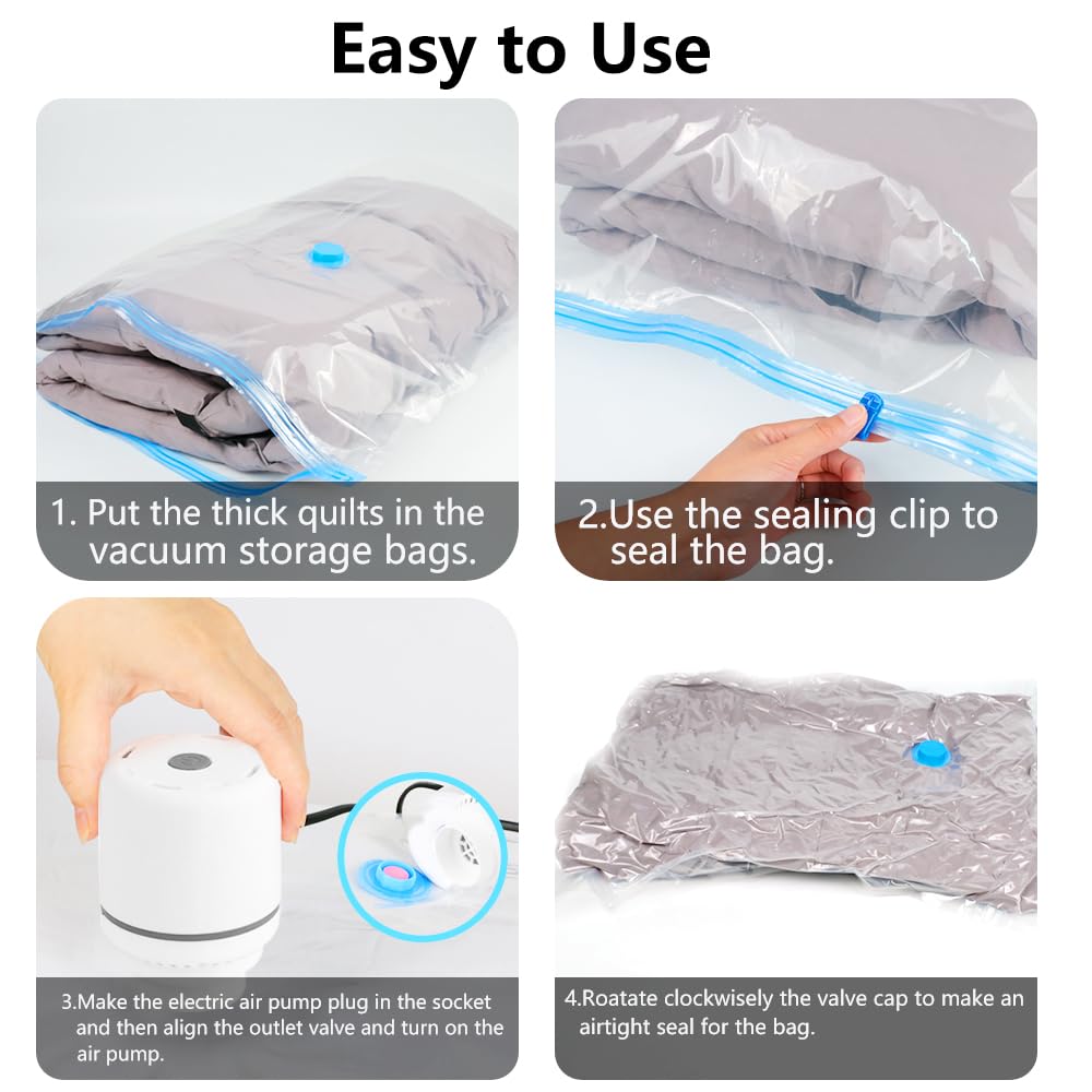 Electric Vacuum Pump for Food Storage Bags | Portable Vacuum Sealer Machine for Most Vacuum Seal Bags | Compact & Powerful for Home Kitchen, Camping & Travel (Storage Bags Not Included)