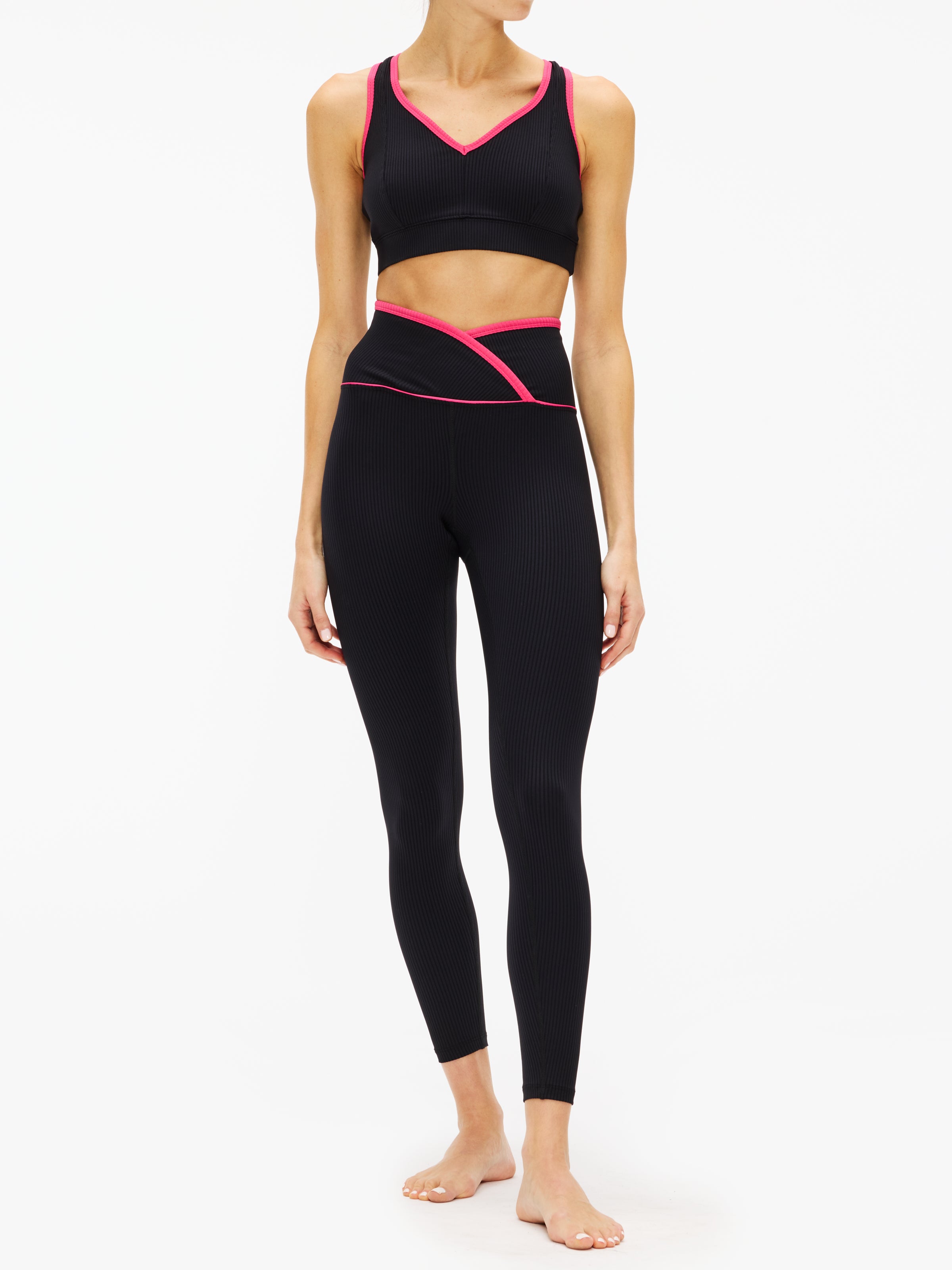 Year Of Ours Ribbed Two-Tone High Waist Leggings - Veronica Style for Yoga, Workouts & Everyday Comfort