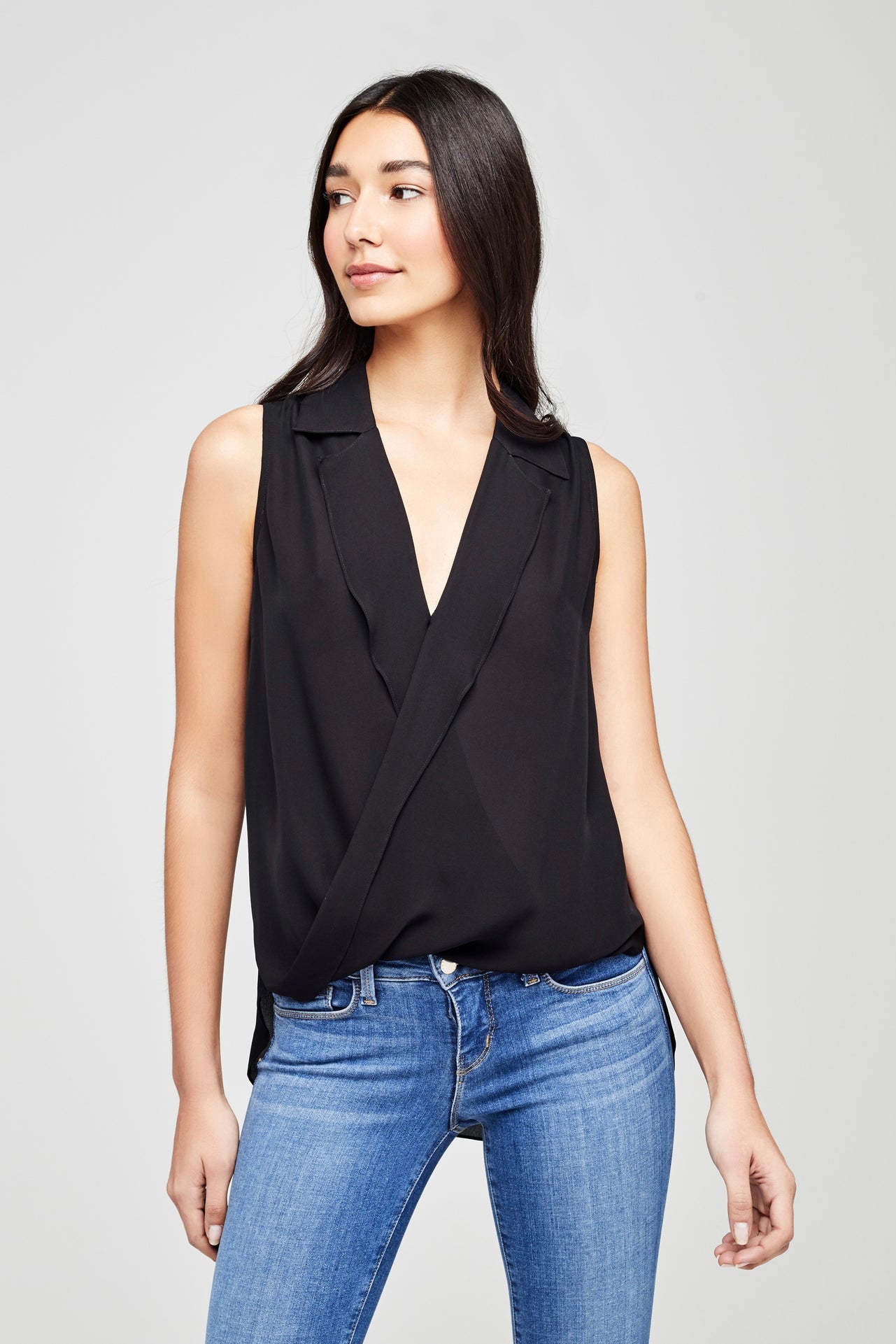 L'Agence Freja Women's Sleeveless Blouse - Elegant Casual Top for Office, Party & Summer Outfits