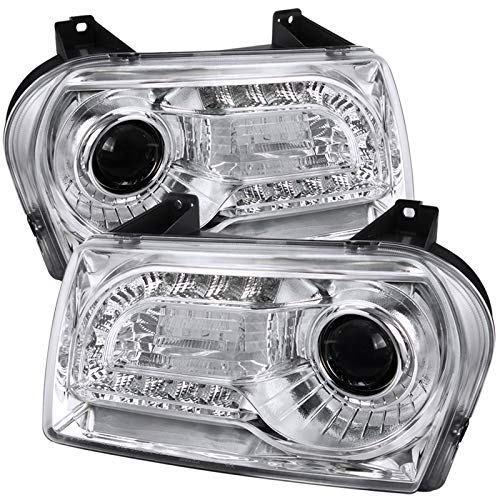 Carpartsinnovate Clear Projector Headlights for 2005-2010 300C - LED DRL & Turn Signal - High Performance Replacement Headlamps for Night Driving & Enhanced Visibility