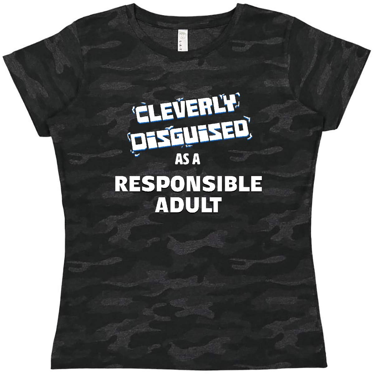 Cleverly Disguised As a Responsible Adult Women's Funny Graphic T-Shirt | Comfortable Cotton Tee for Casual Wear, Work & Everyday Outfits