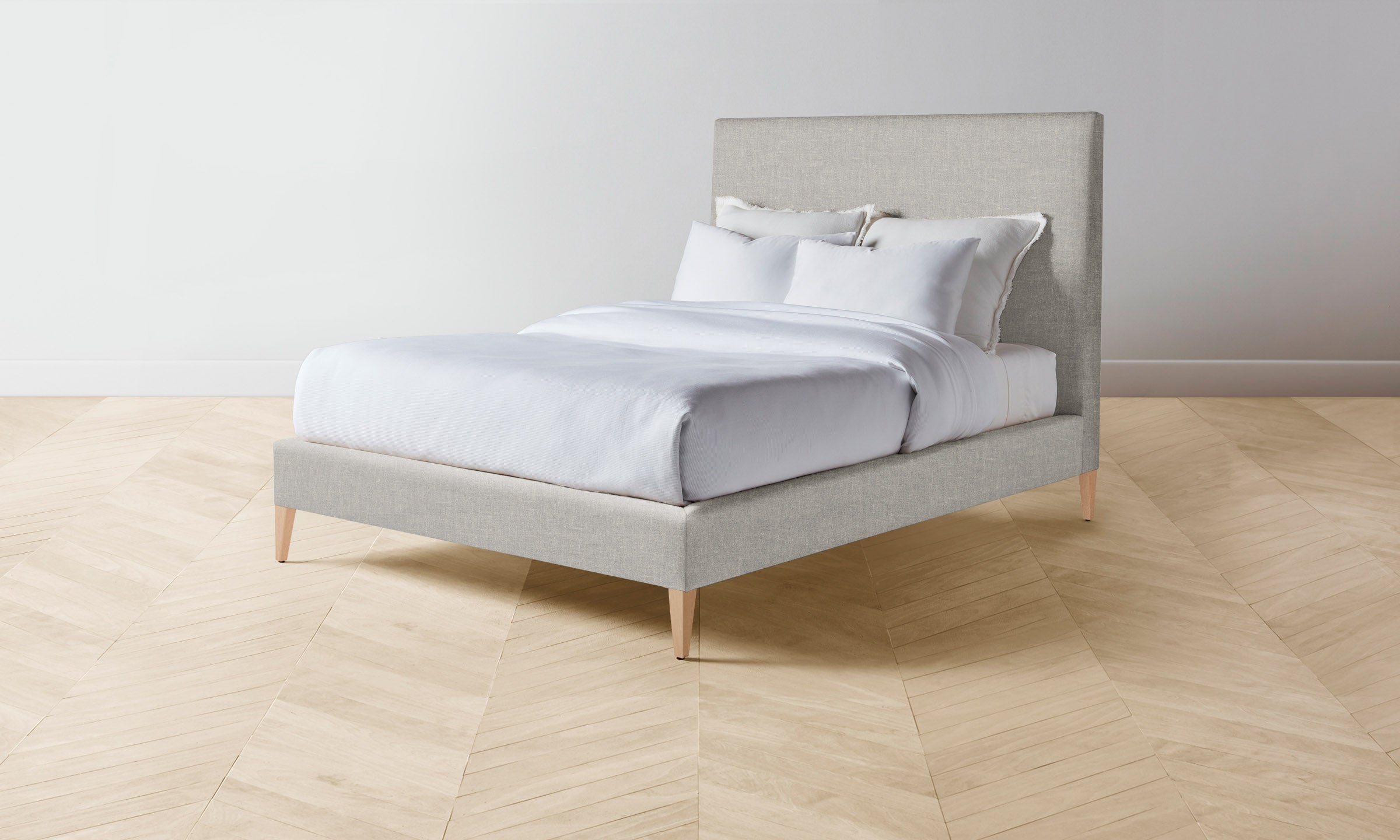 The Essex Bed - Premium Heritage Belgian Linen Summit Bed Frame | Luxury Bedroom Furniture for Master Suite & Guest Room