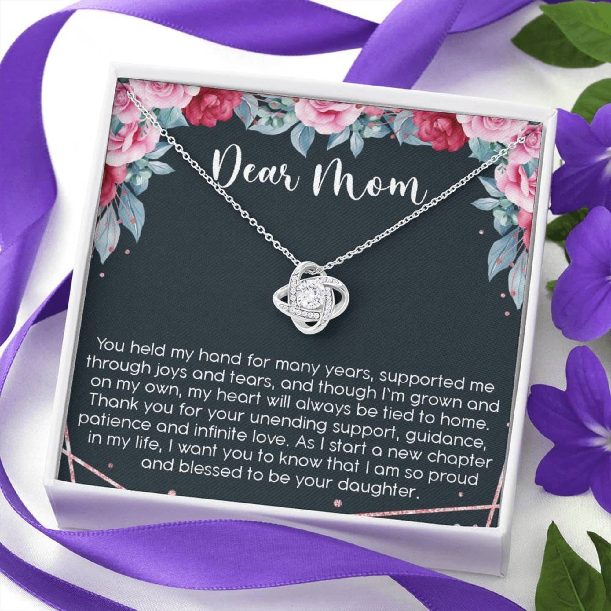 Love Knot Necklace for Mother of the Bride - Personalized Jewelry Gift from Daughter | Unique Birthday Present for Mom | Wedding, Anniversary & Special Occasion Jewelry