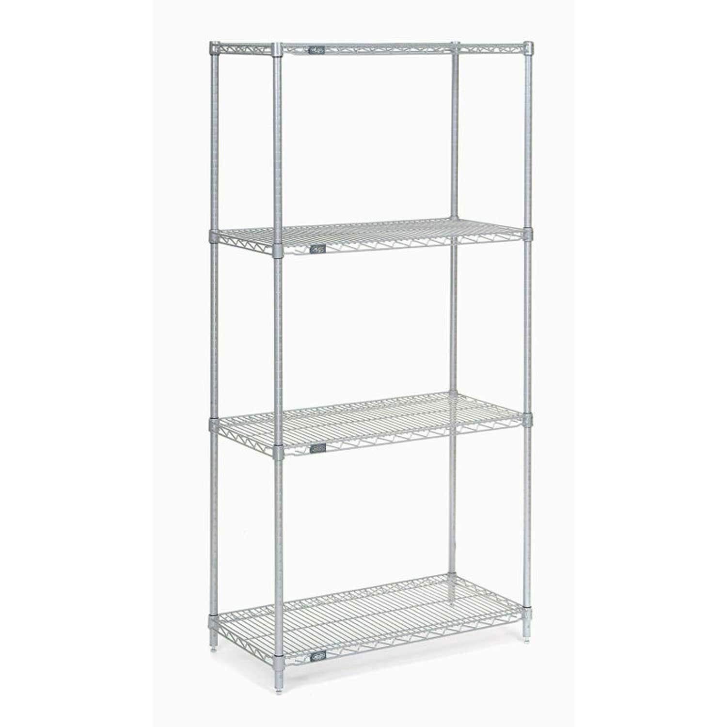 Nexel Poly-Z-Brite 5 Tier Wire Shelving Starter Unit - 36