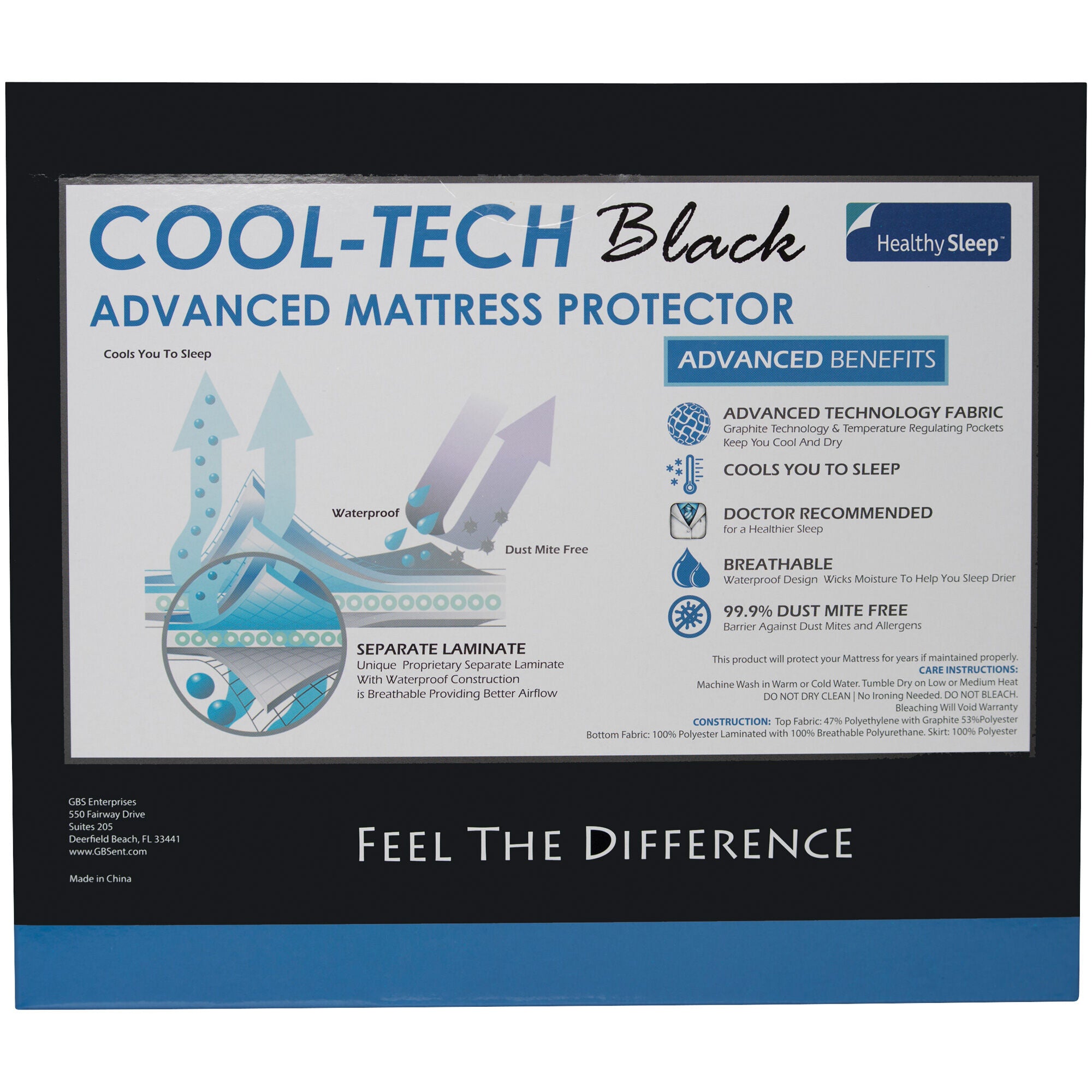 CoolTech Waterproof Mattress Protector - Queen Size, Hypoallergenic & Breathable for Allergy Relief - Perfect for Bedrooms, Guest Rooms & Dorm Use