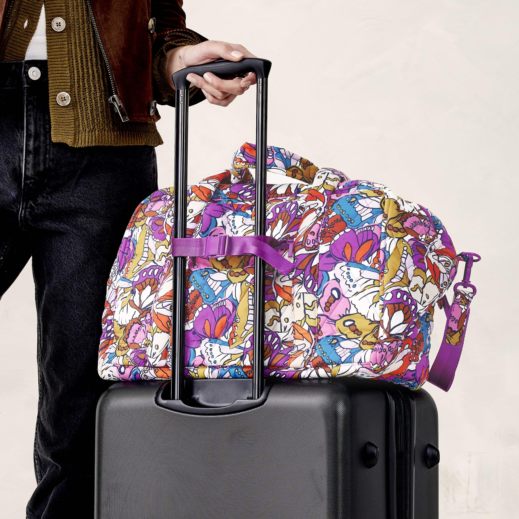 Vera Bradley Women's Lightweight Miramar Weekender Travel Bag - Perfect for Weekend Getaways, Business Trips & Carry-On Luggage