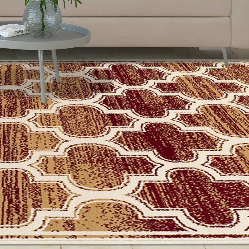 Bohemian Geometric Trellis Lattice Indoor Area Rug - Non-Slip Soft Living Room Carpet for Bedroom, Nursery, Dorm & Home Decor