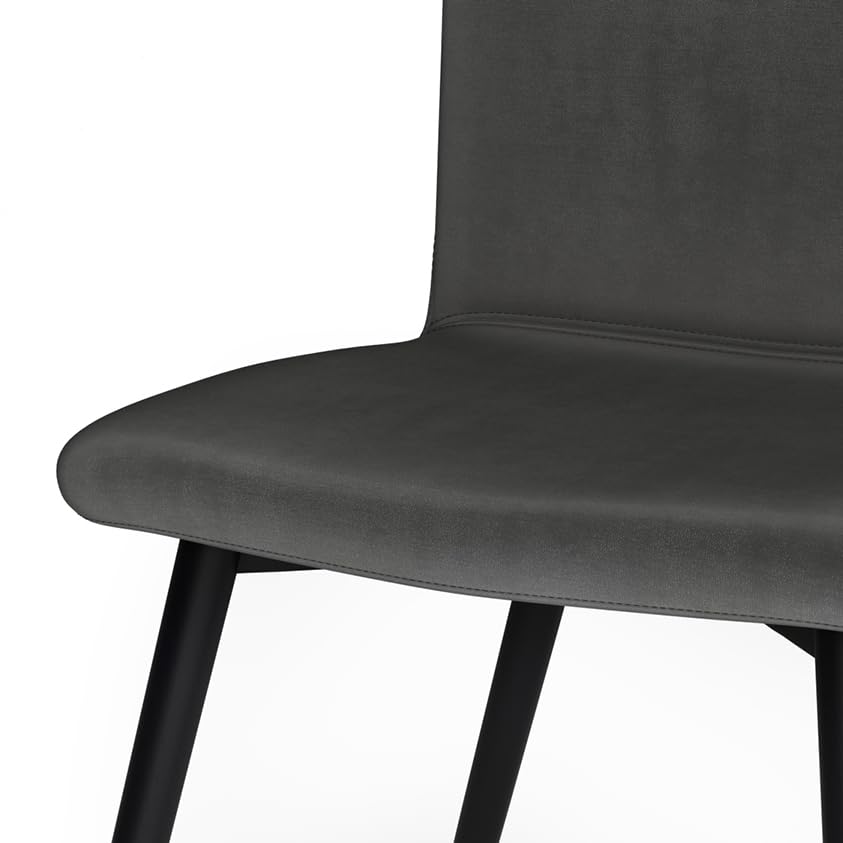 SIMPLIHOME Baylor Mid Century Modern Dining Chairs (Set of 2) - Dark Grey Velvet Upholstered - Comfortable & Stylish for Dining Room, Kitchen, Breakfast Nook & Home Office