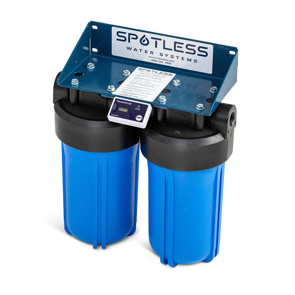 CR Spotless Wall Mount Deionized Water Filtration System - 100 Gallon Capacity for Spot-Free Car Washing, Window Cleaning & RV Care